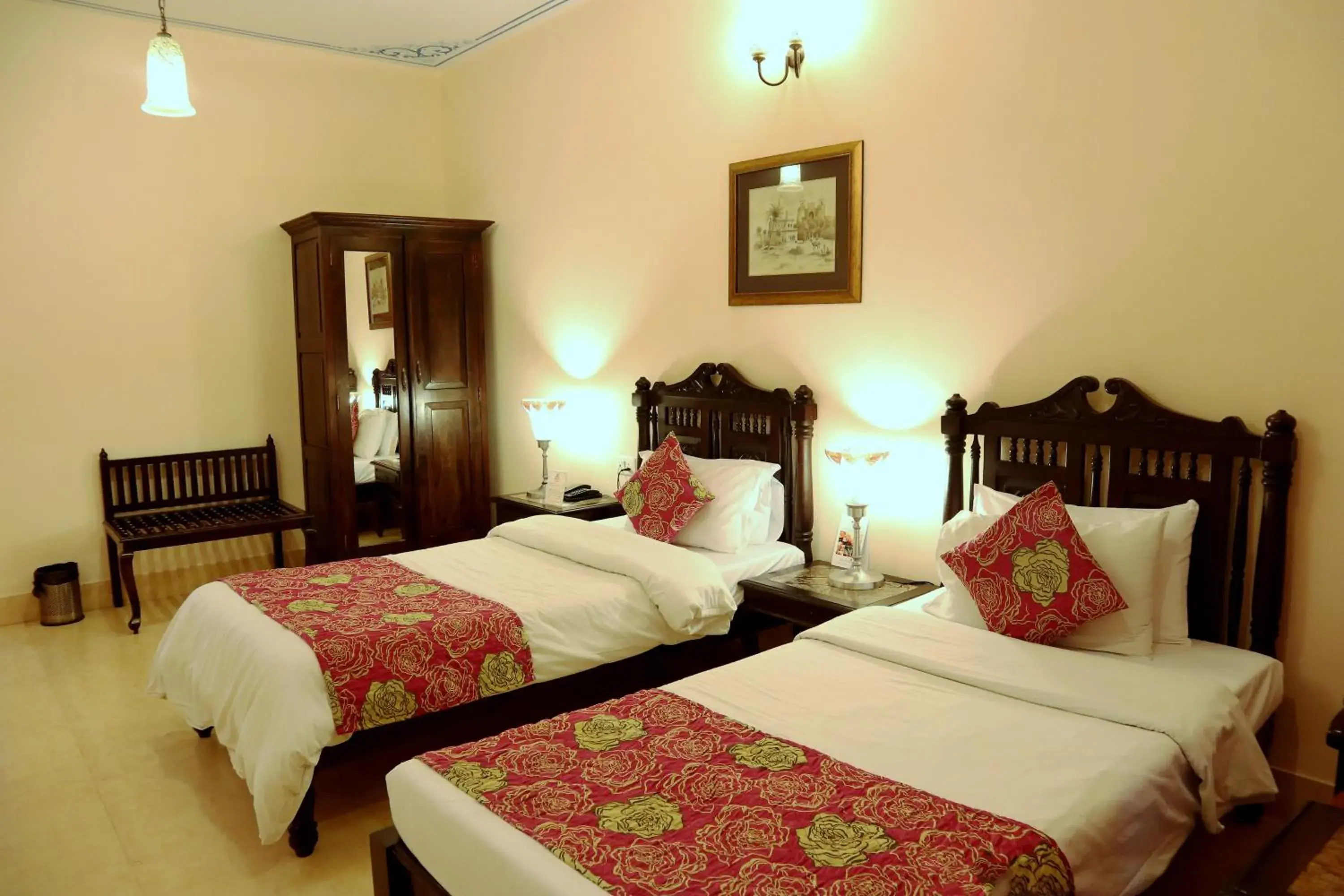 Photo of the whole room, Bed in Suryaa Villa Jaipur - A Boutique Heritage Haveli