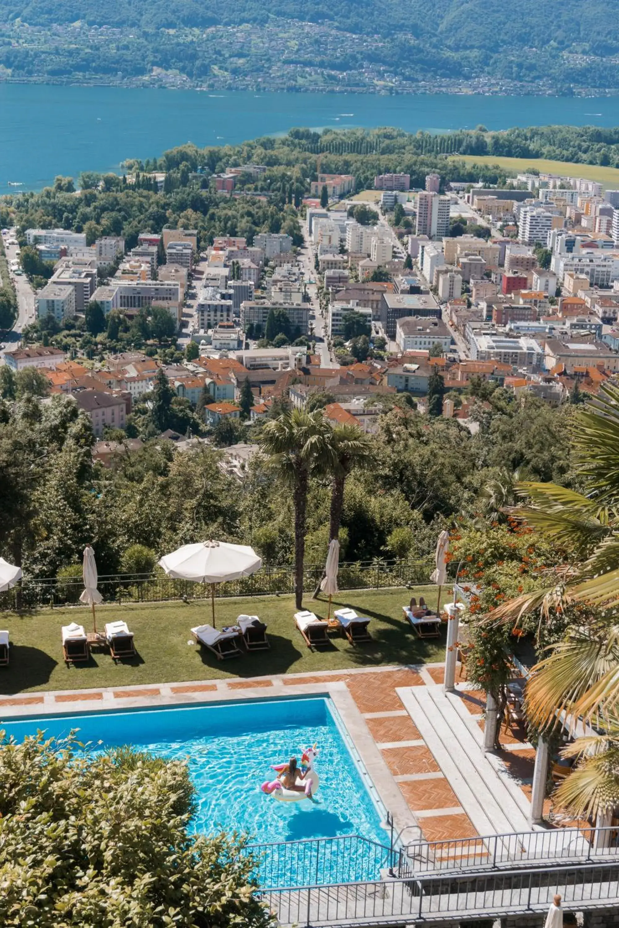 Pool view, Bird's-eye View in Villa Orselina - Small Luxury Hotel