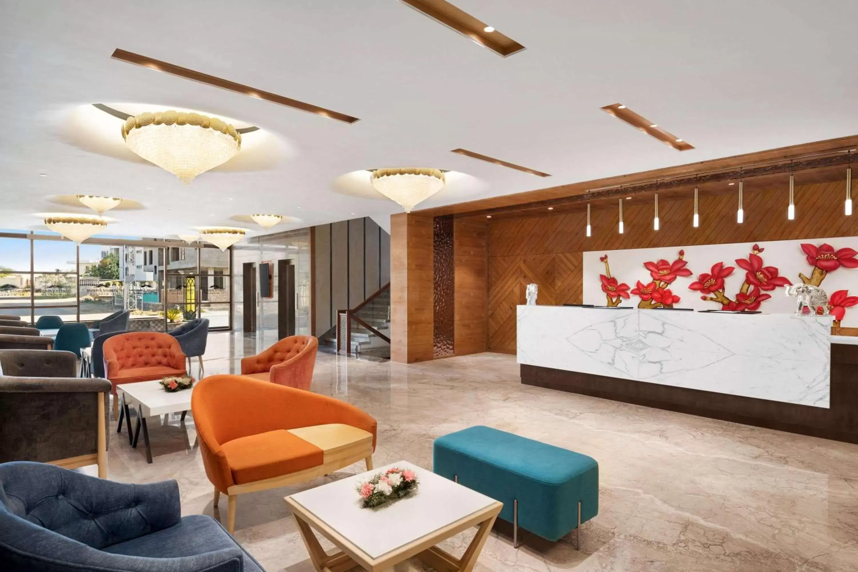 Lobby or reception in Howard Johnson by Wyndham Udaipur Roop Nagar Lobby or reception in Howard Johnson by Wyndham Udaipur Roop Nagar