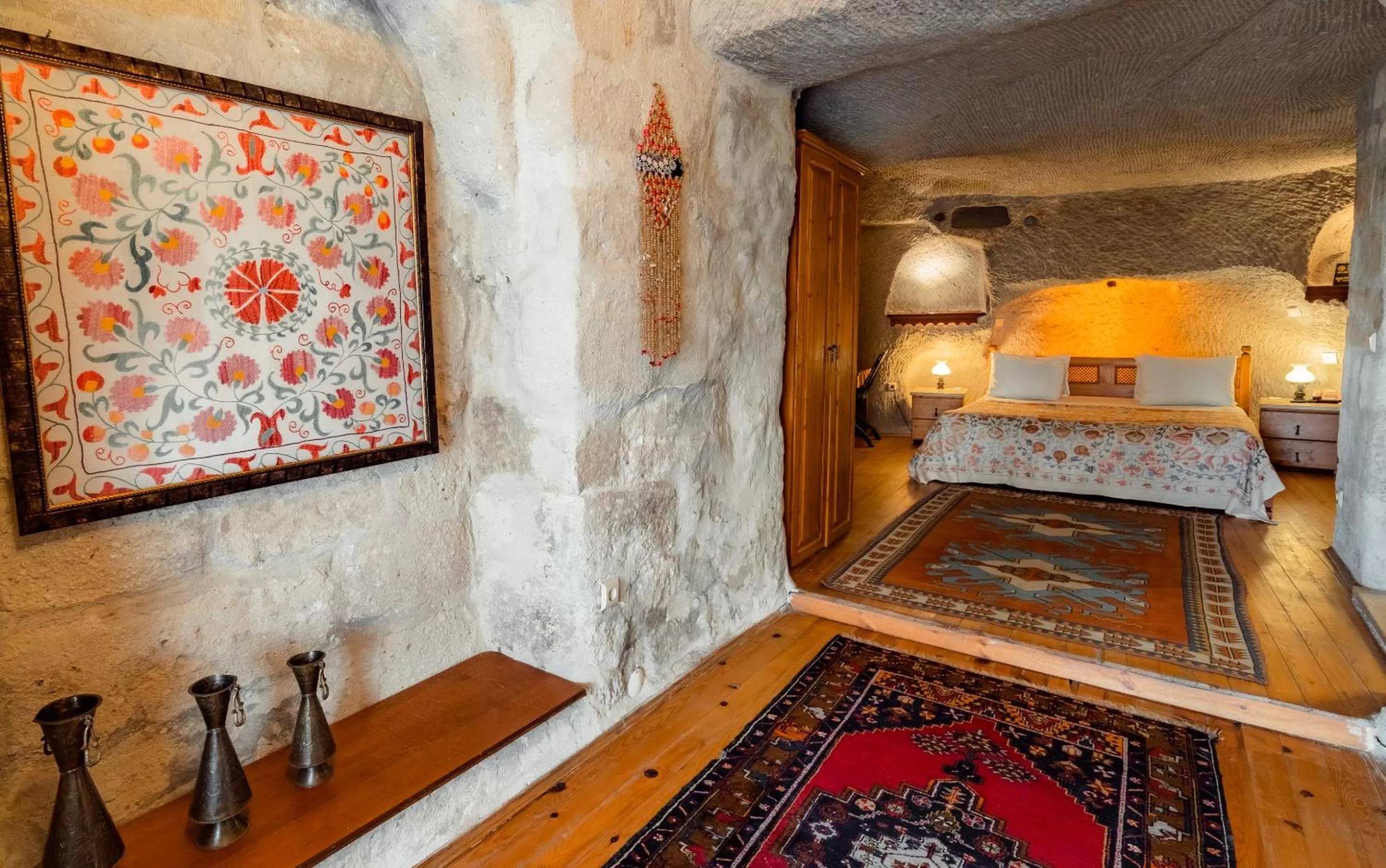 Bed in Amber Cave Suites