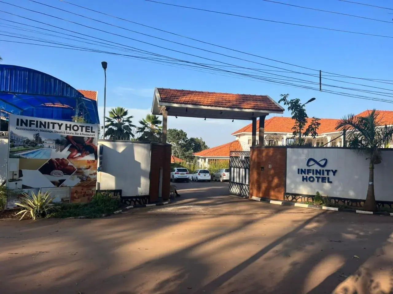 Facade/entrance in Infinity Hotel Kampala