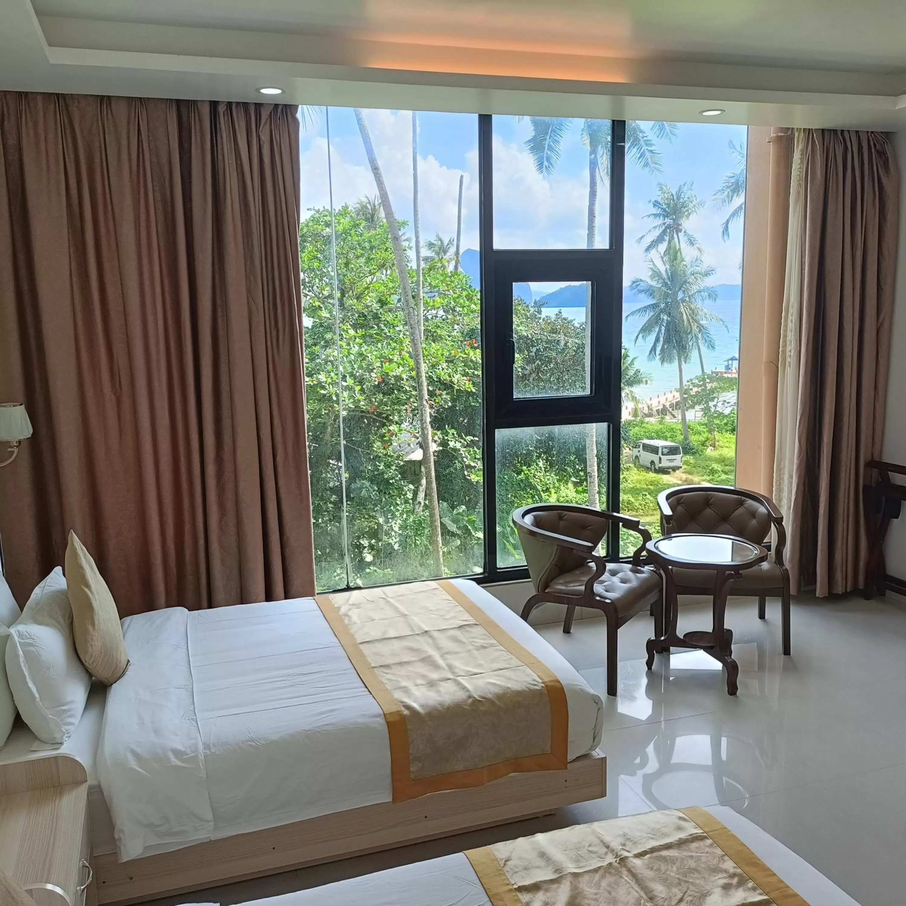 View (from property/room), Bed in One El Nido Suite