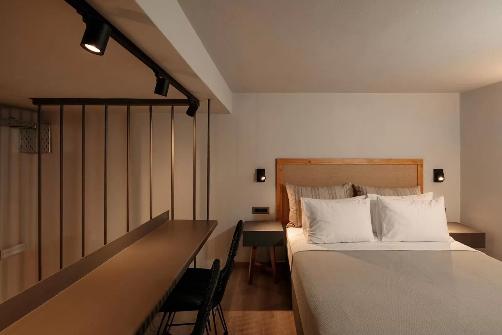 Bed in Makava Suites Naxos