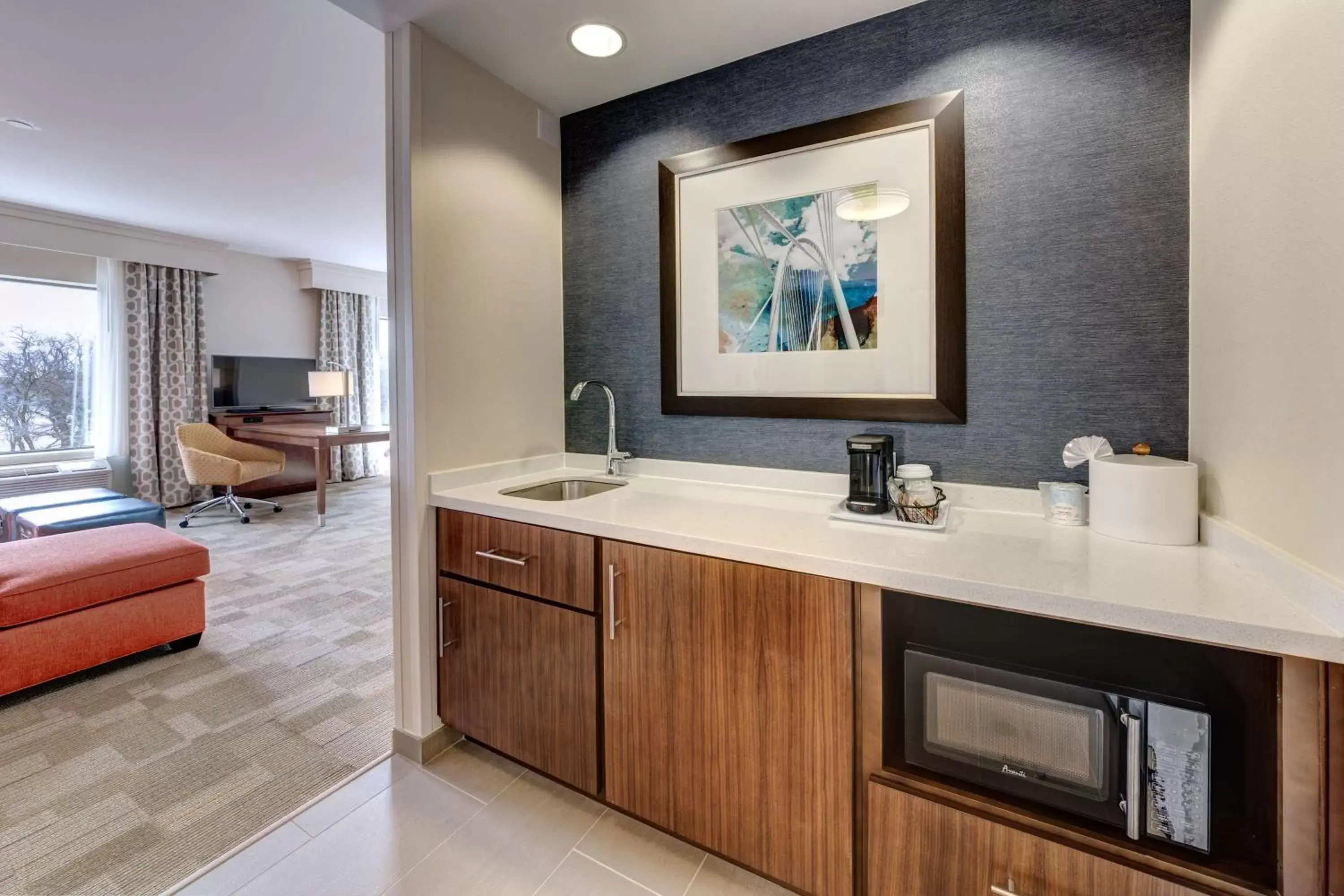 Kitchen or kitchenette, Bathroom in Hampton Inn & Suites Dallas/Plano-East