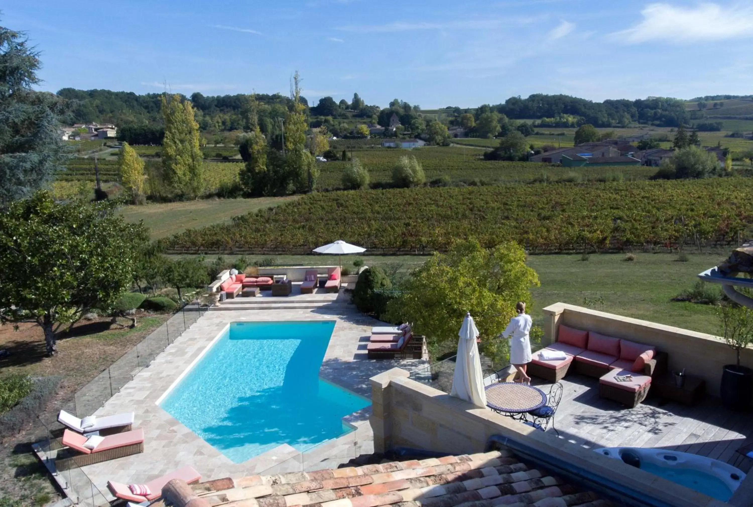 Patio, Pool View in Chateau du Palanquey & SPA