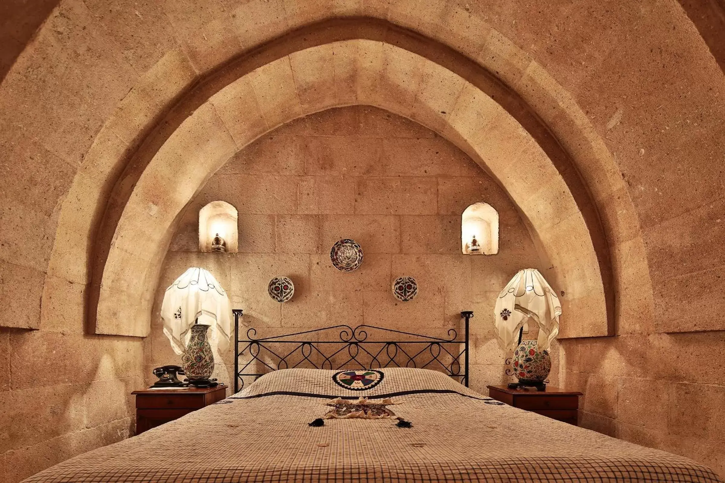 Decorative detail, Bed in Cappadocia Cave Suites