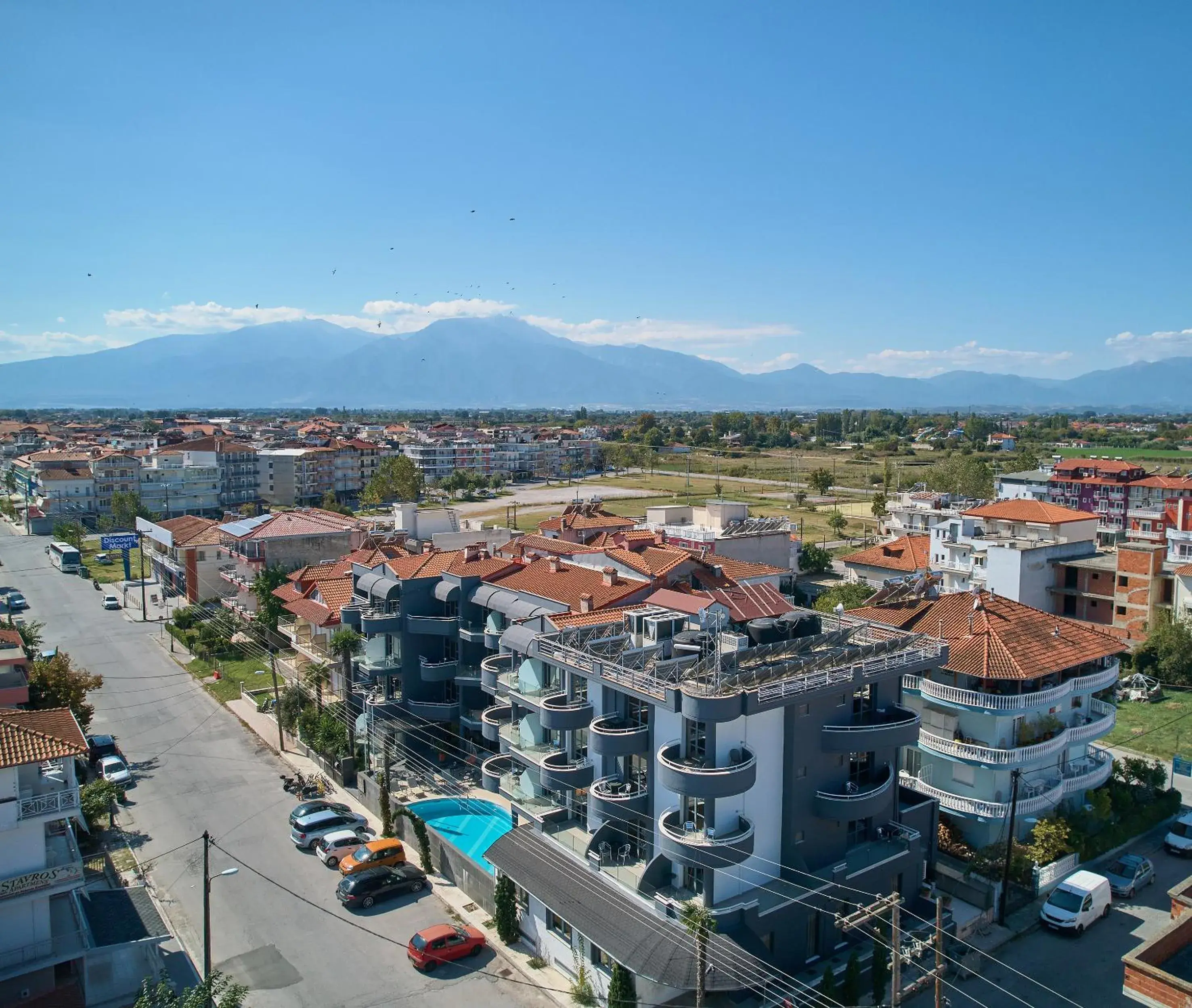 Property building, Bird's-eye View in Mediterranean Resort