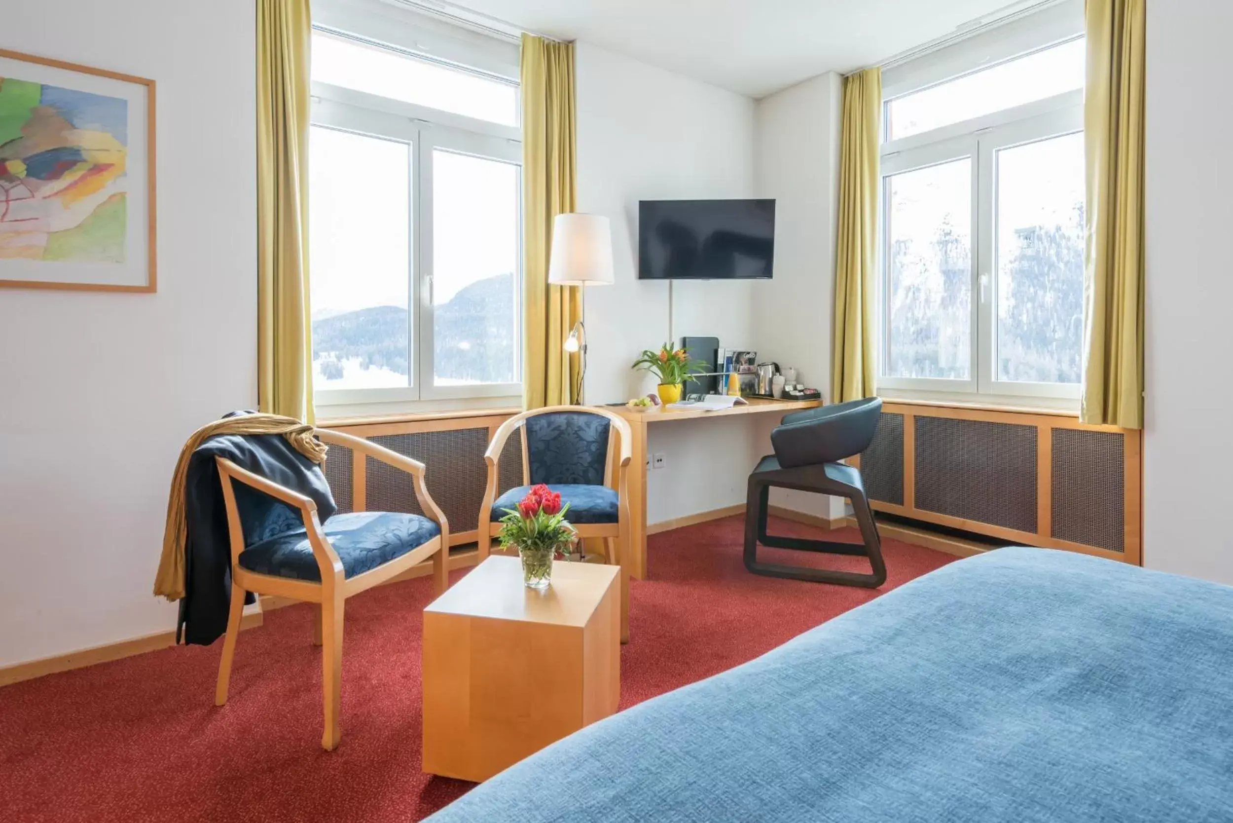 View (from property/room), Seating Area in Hotel Schweizerhof St. Moritz