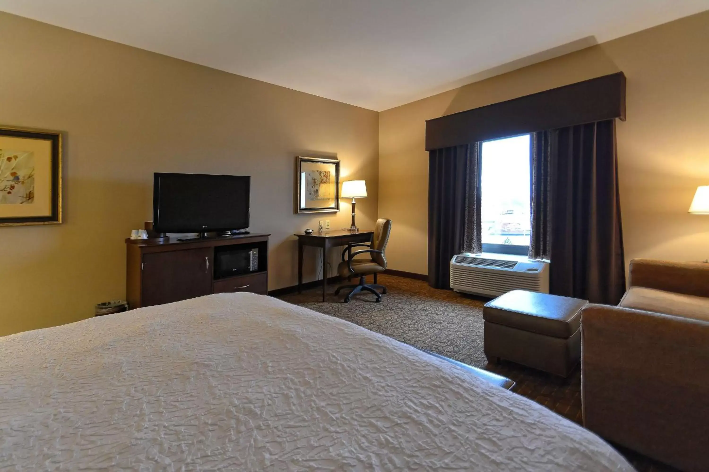 Bed, TV/Entertainment Center in Hampton Inn Geneseo