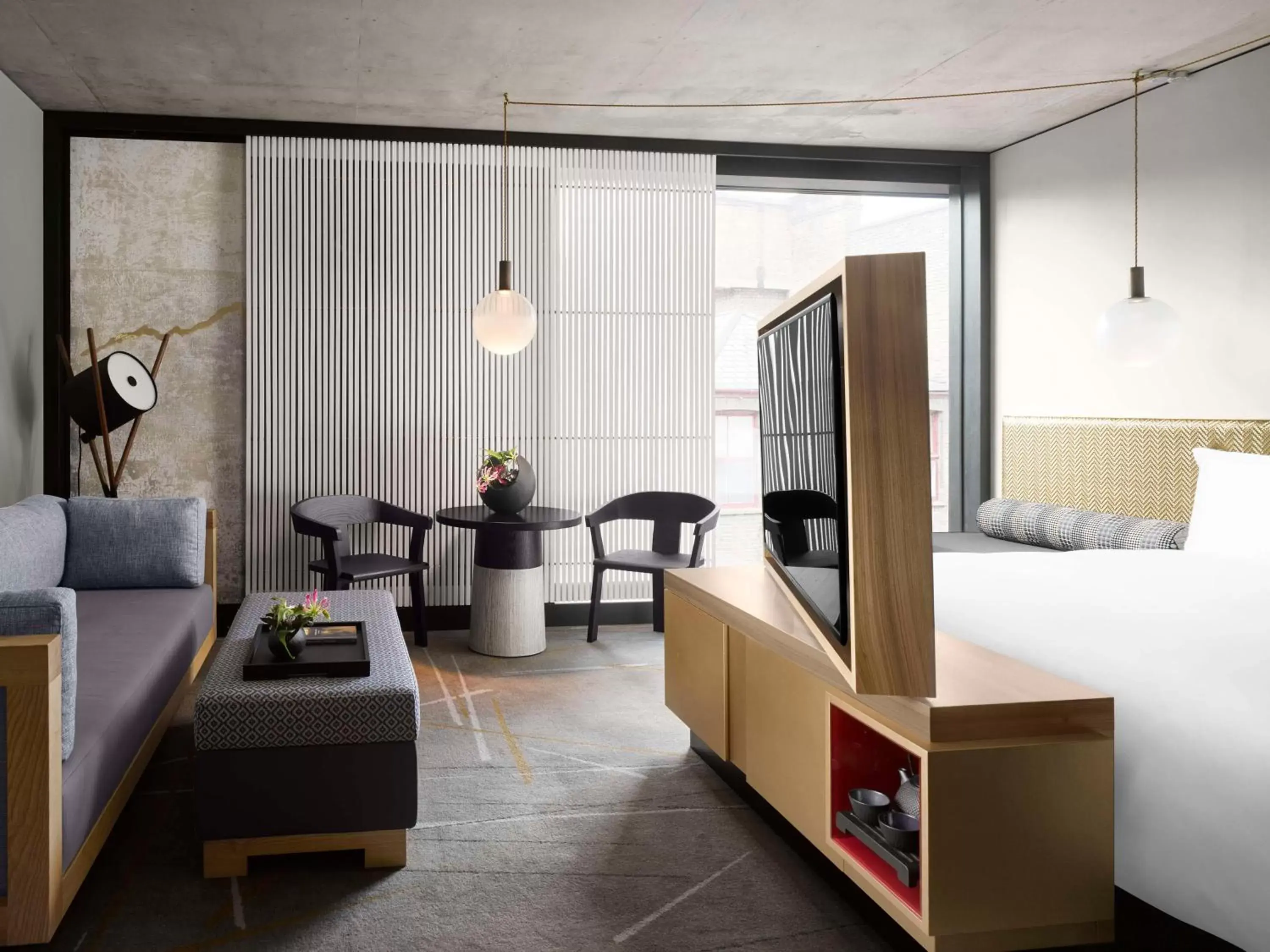 Bedroom, Seating Area in Nobu Hotel London Shoreditch