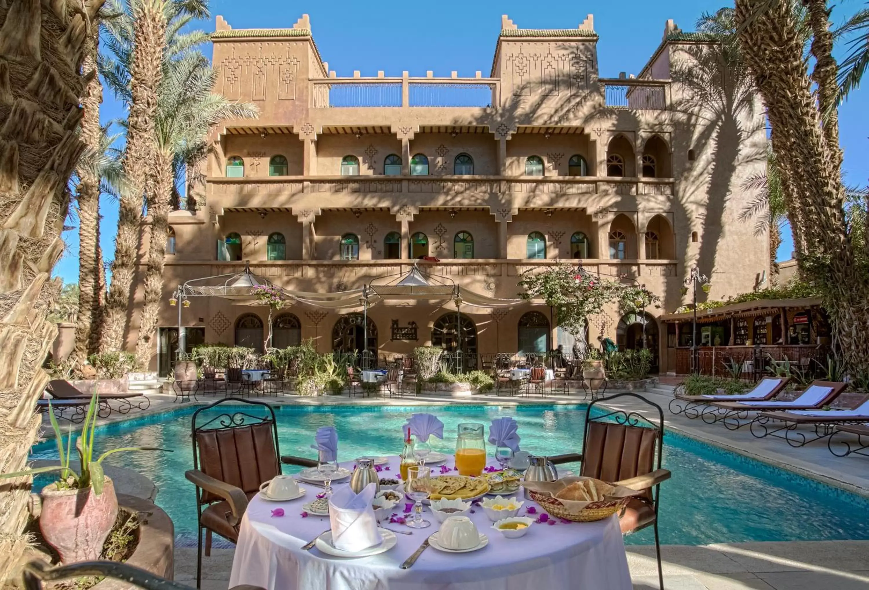 Balcony/Terrace, Swimming Pool in Kasbah Sirocco