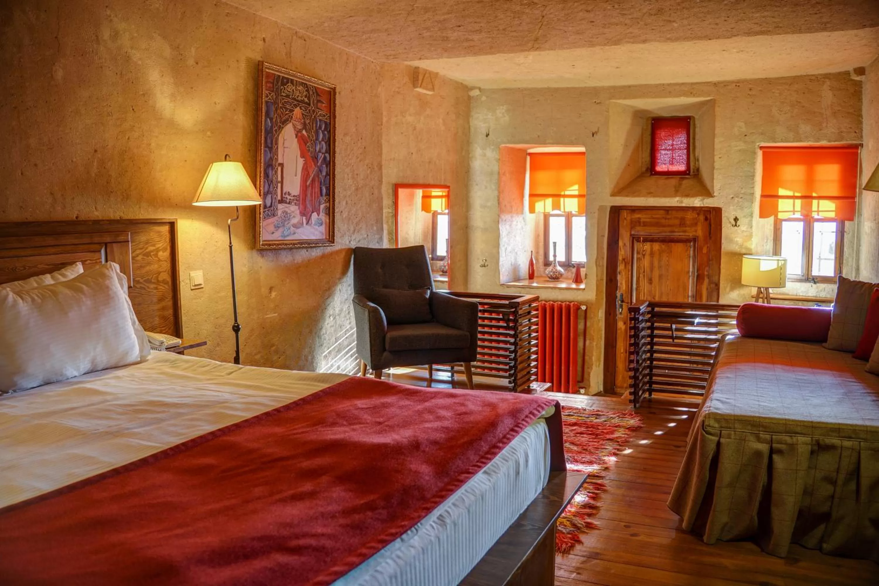 Seating area, Bed in 4 Oda Cave House - Special Class