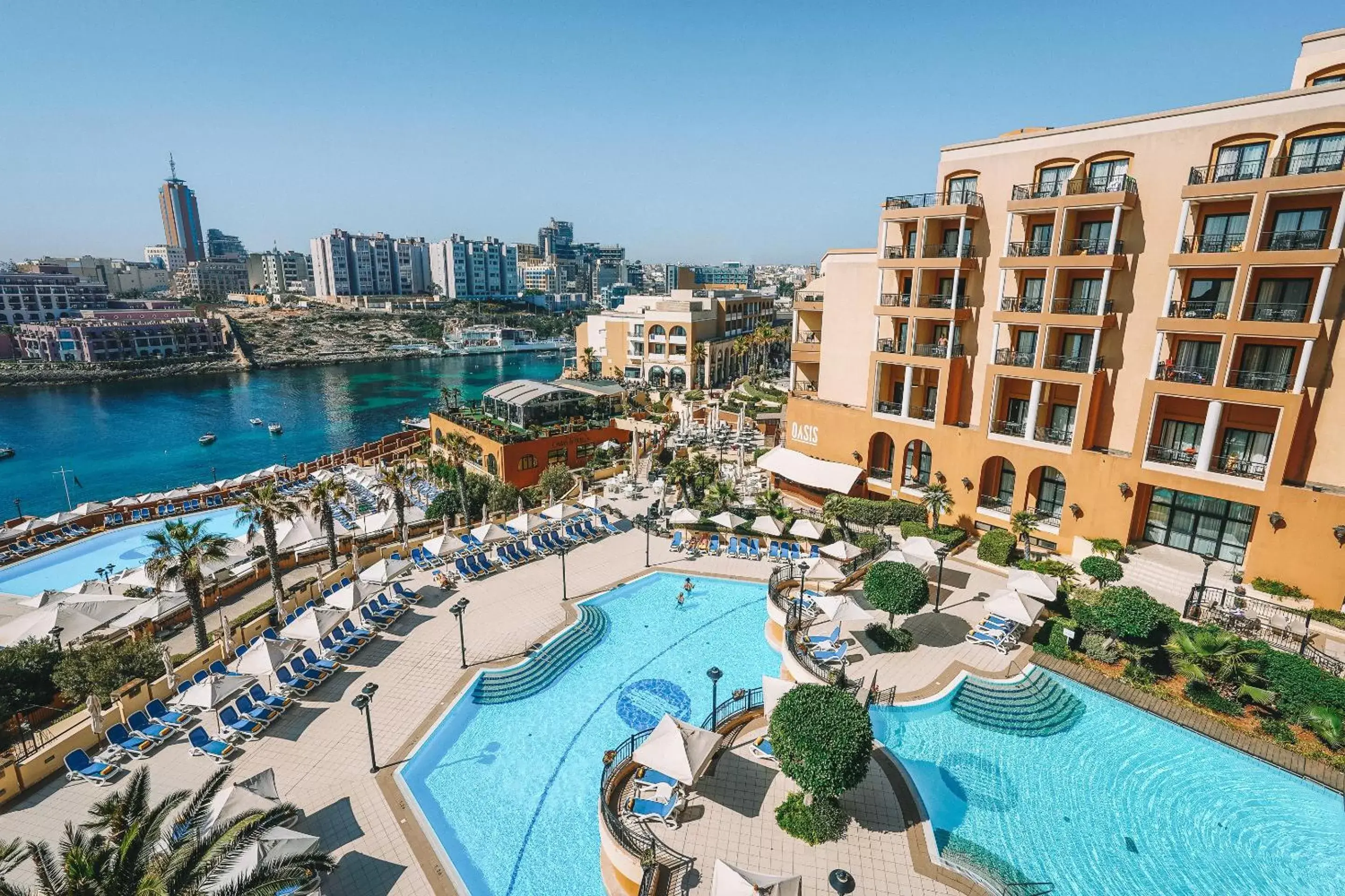 Bird's eye view, Pool View in Corinthia Hotel St. George’s Bay