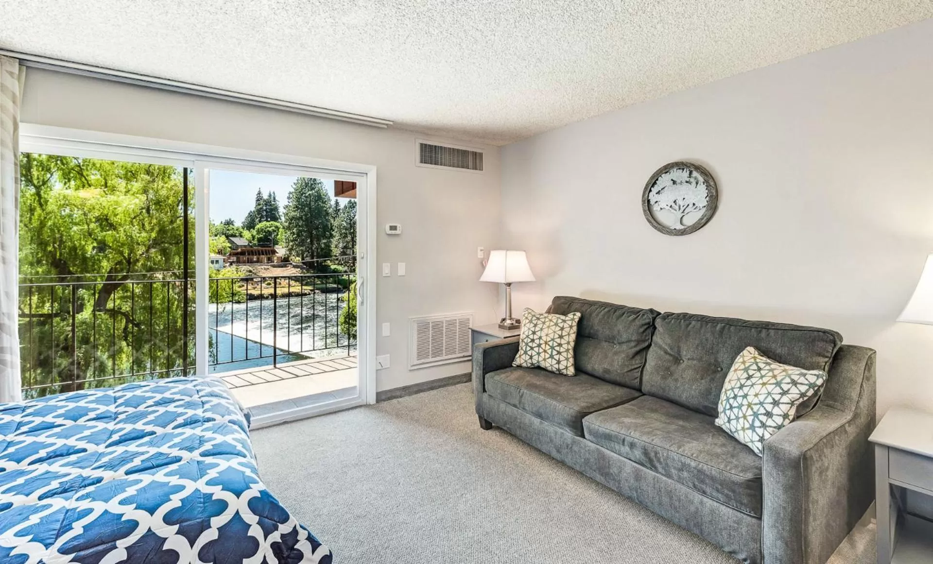 Living room, Seating Area in Bend Riverside Condos