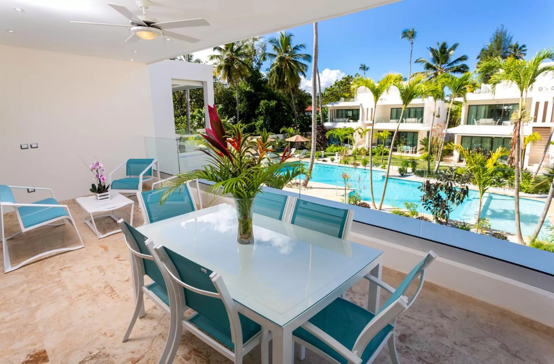 Balcony/Terrace, Pool View in Louisa Aparthotel
