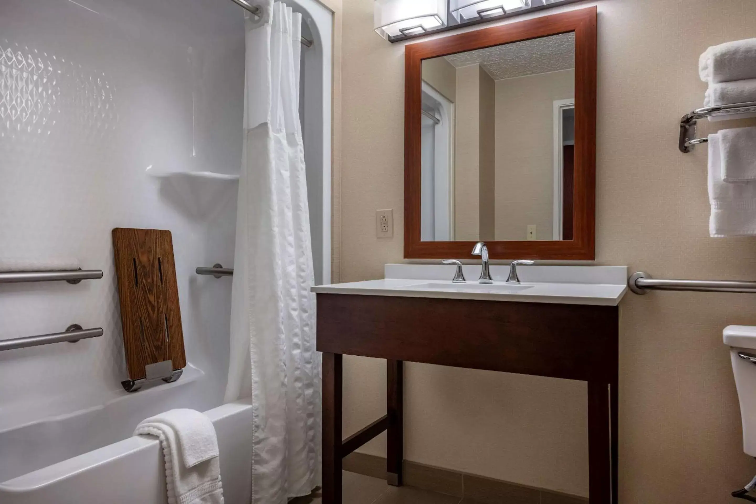 Bedroom, Bathroom in Comfort Suites near Penn State - State College