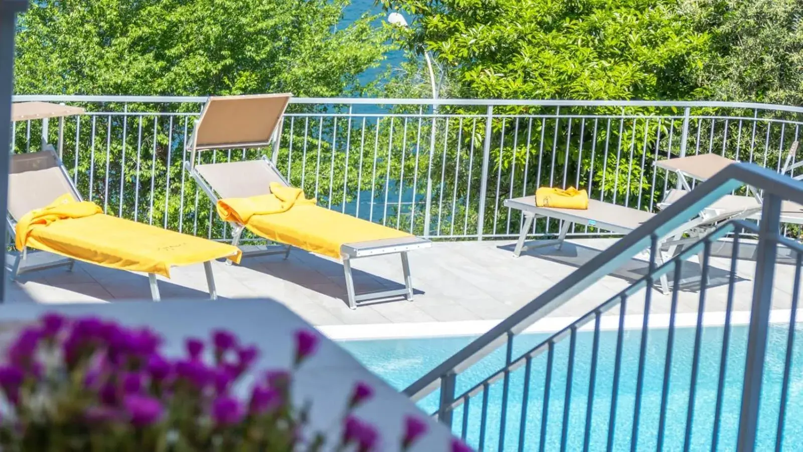 Balcony/Terrace, Pool View in Hotel Casa Marinella