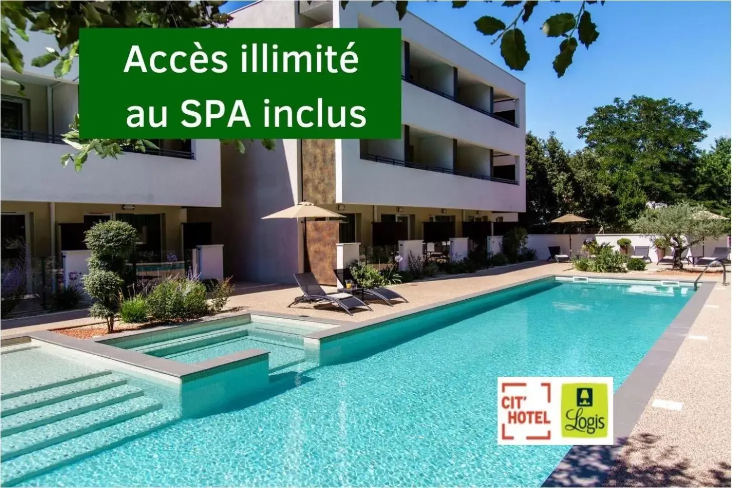 Pool view, Property Building in Forme-hotel & Spa Montpellier Sud-Est - Parc Expositions - Arena