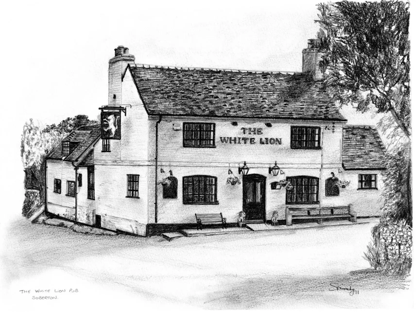 Property building, Winter in The White Lion, Soberton
