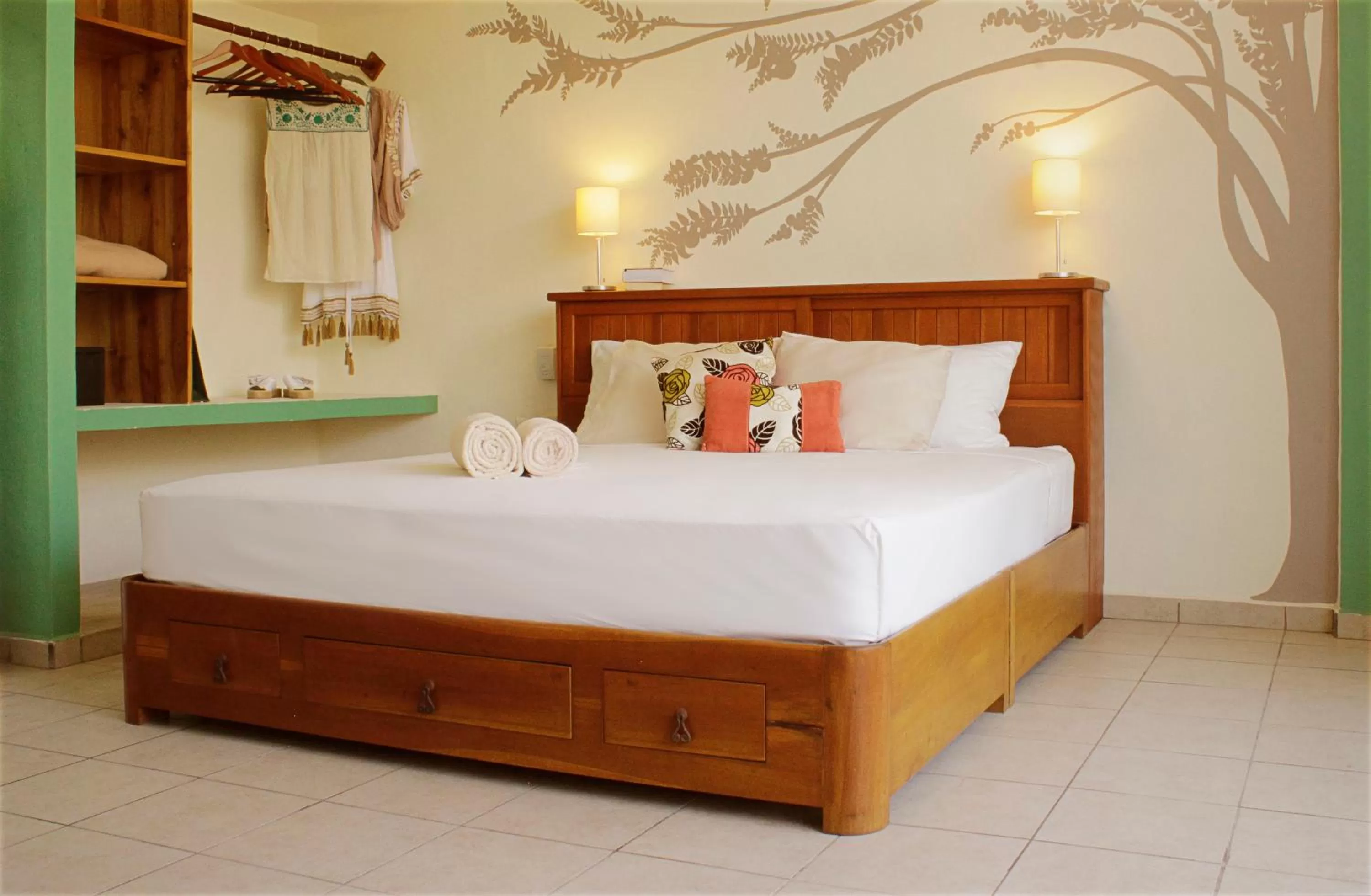 Bed in La Palmita Budget Boutique Hotel