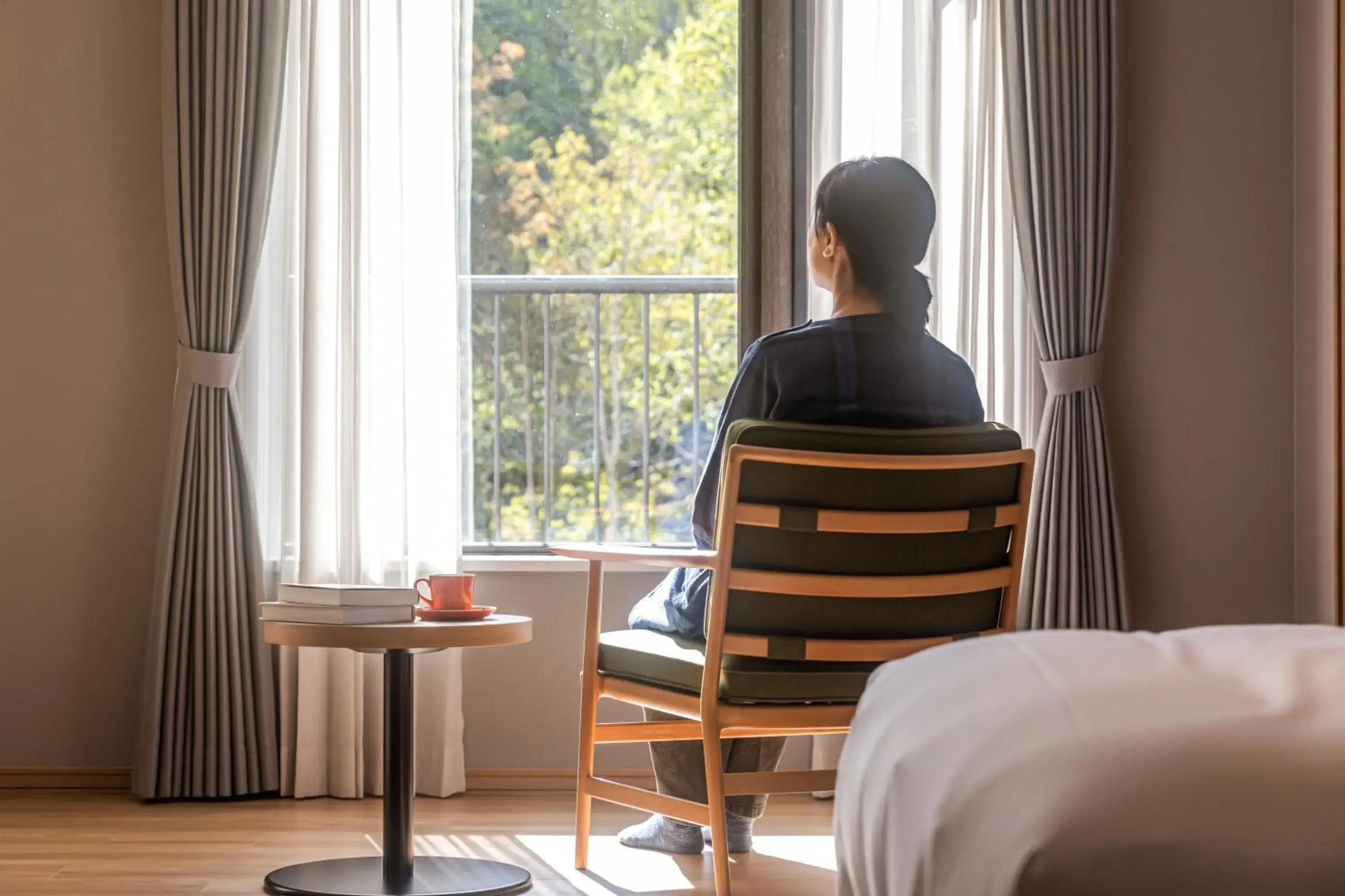Living room, Bed in Higashikawa Asahidake Onsen Hotel Bear Monte Living room, Bed in Higashikawa Asahidake Onsen Hotel Bear Monte