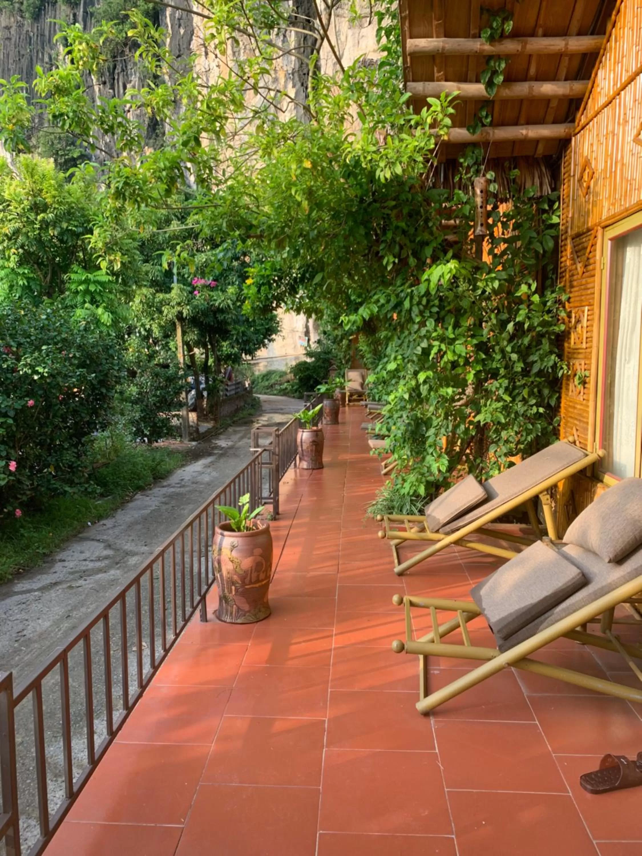Balcony/Terrace in Tam Coc Wonderland Bungalow