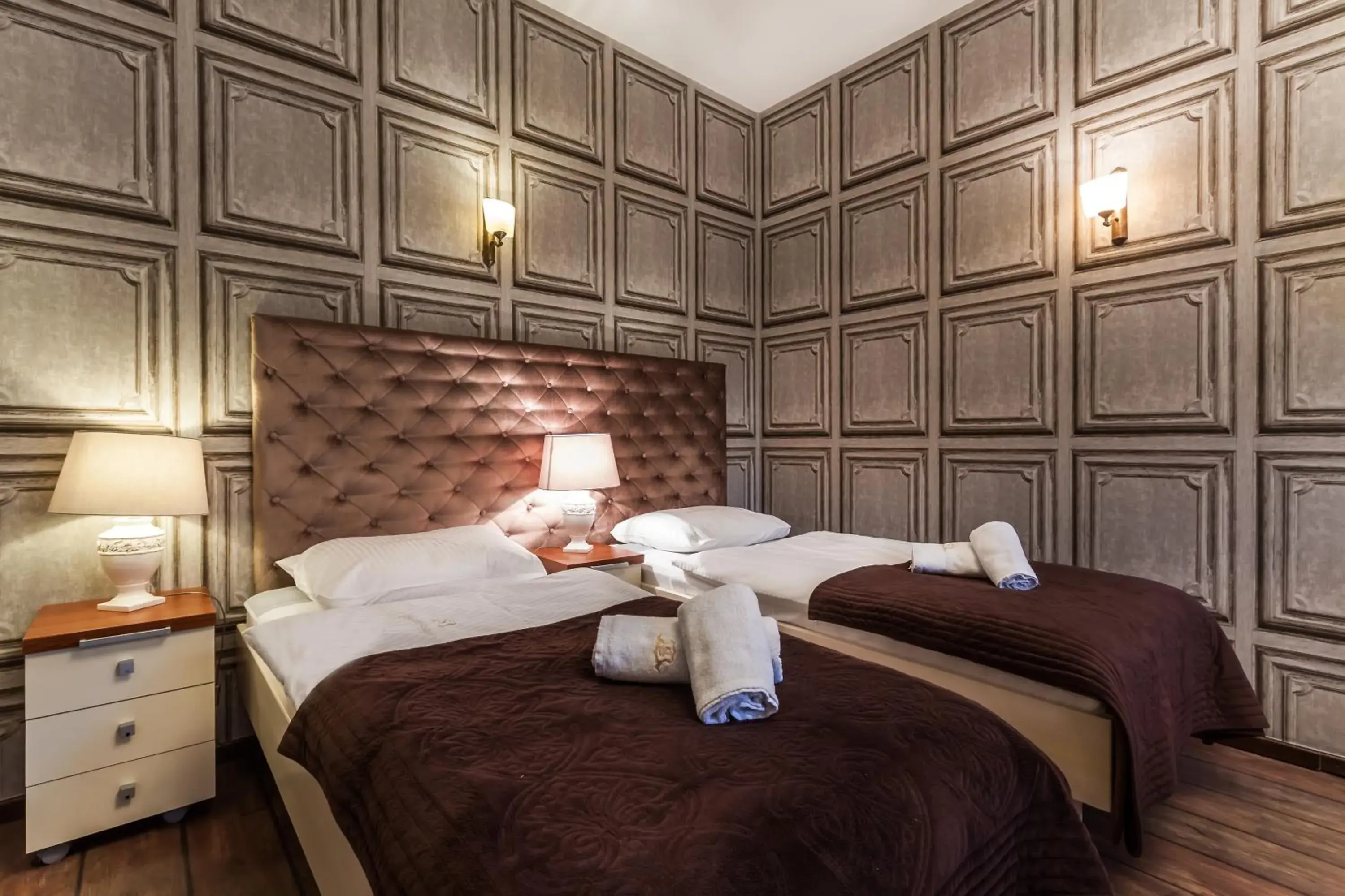 Bed in Aparthotel Oberża Bed in Aparthotel Oberża