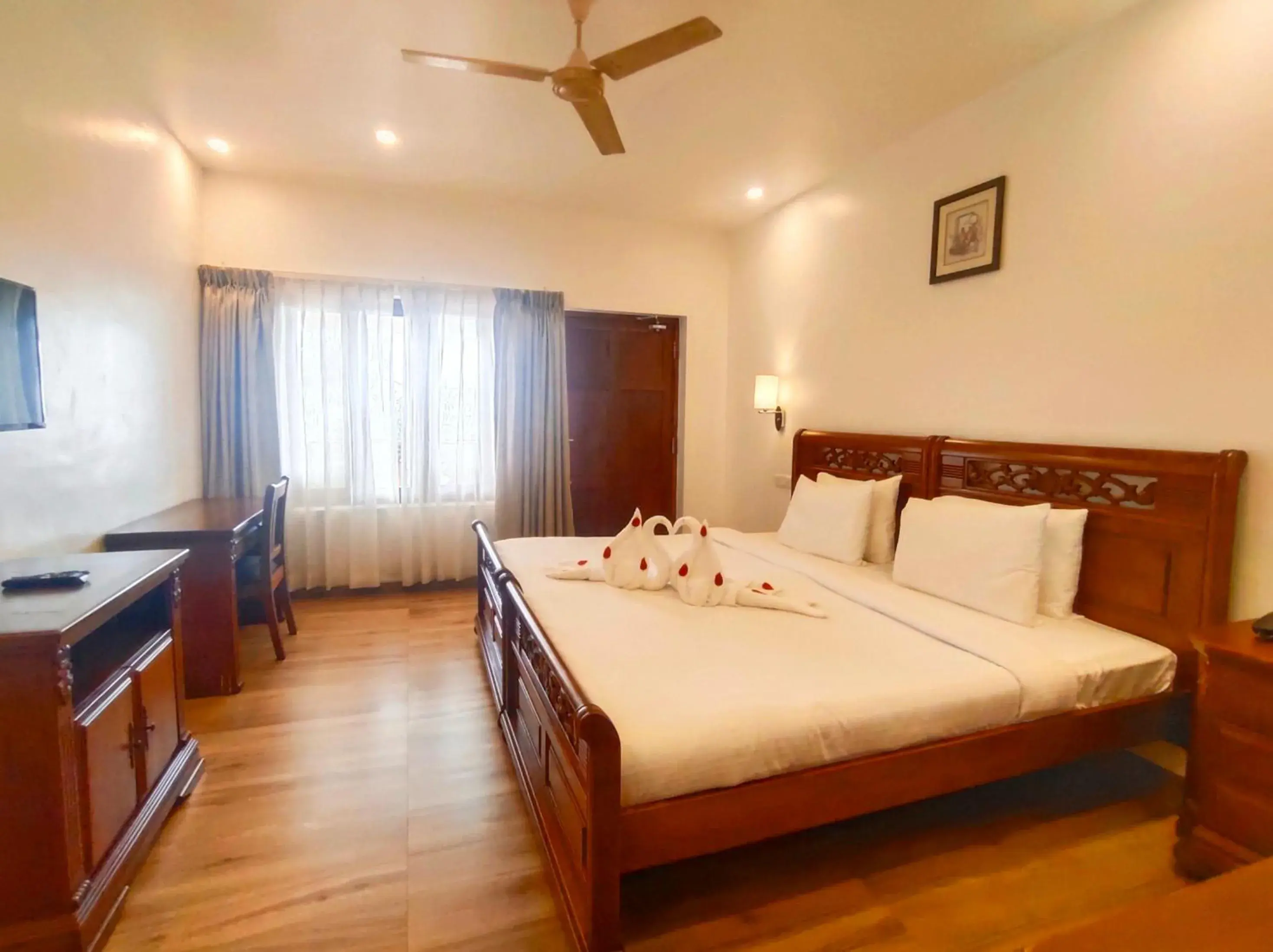 Bed in The Travancore Heritage Beach Resort