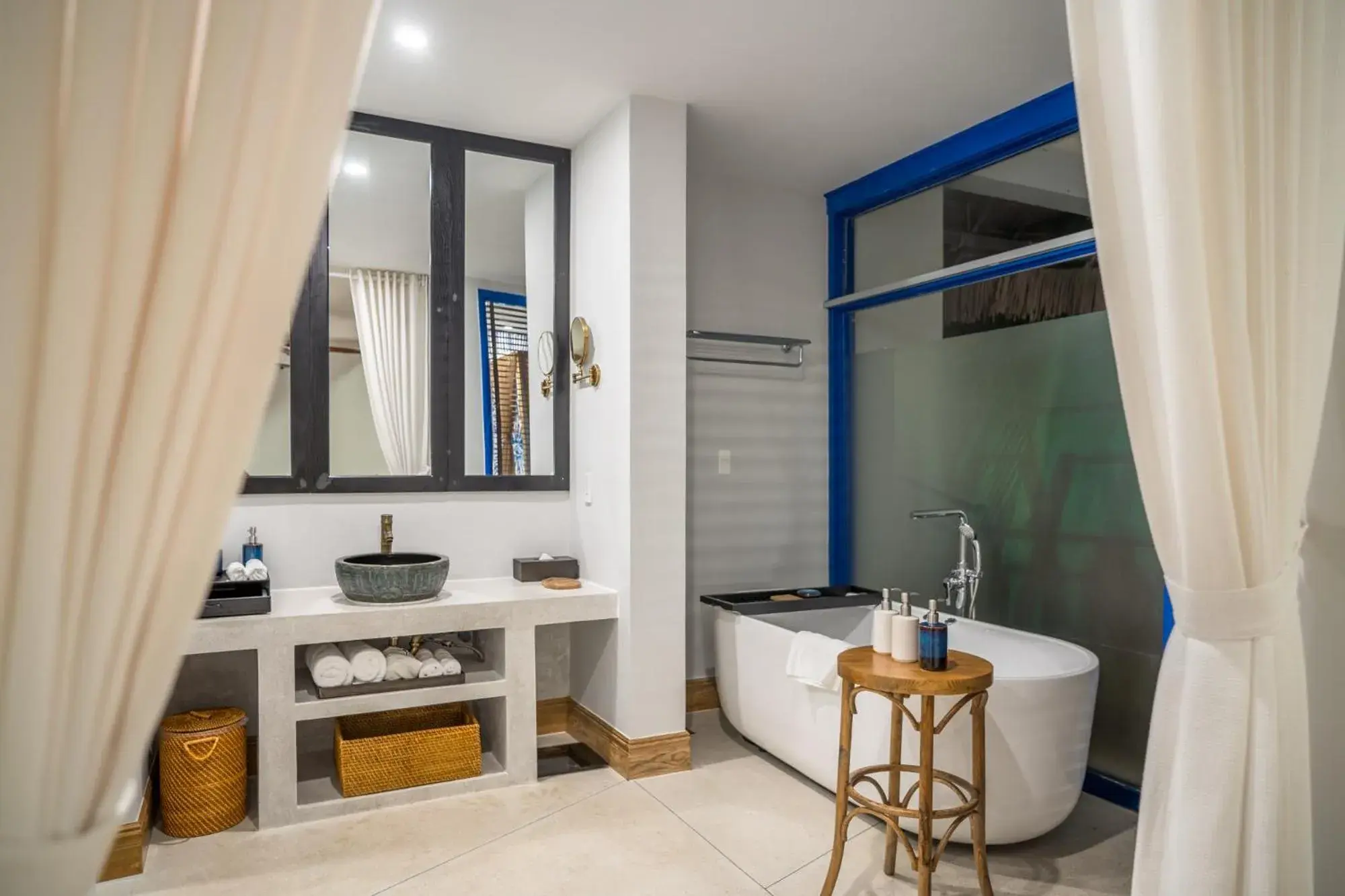 Shower, Dining Area in L'Azure Resort and Spa