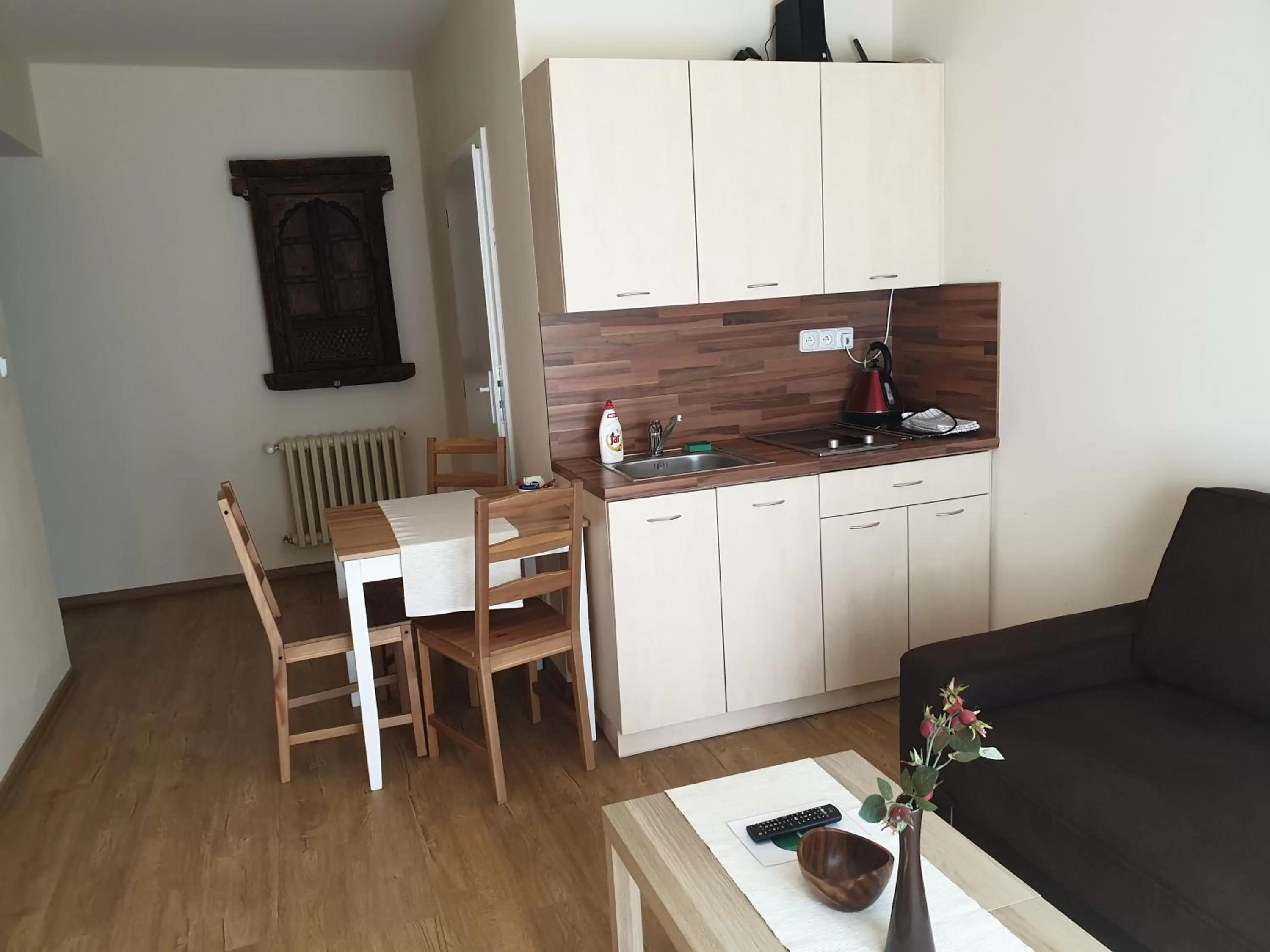 Kitchen or kitchenette in Hotel Zámeček na Čeladné