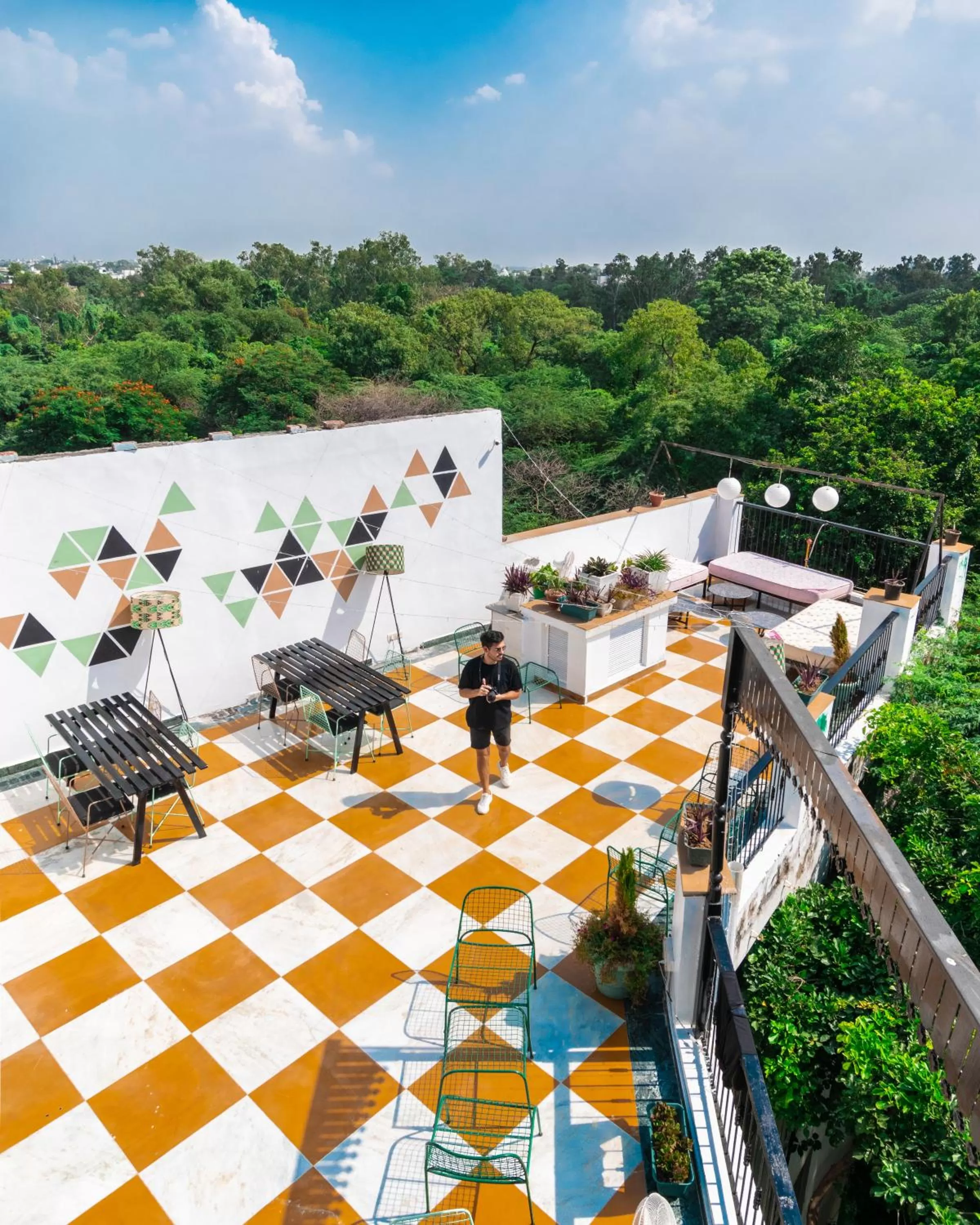 Patio in LetsBunk Poshtel & Suites