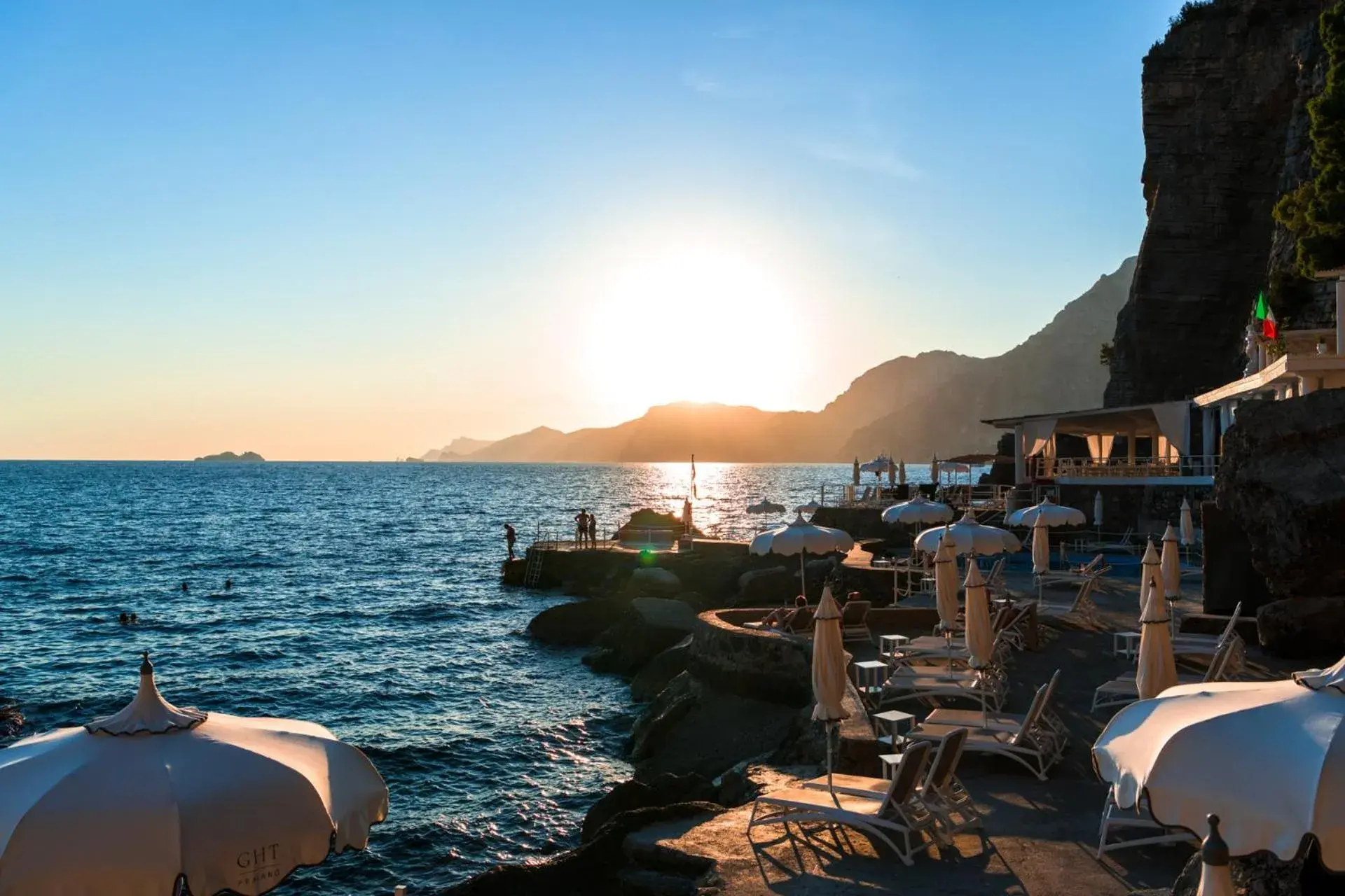 Beach in Grand Hotel Tritone