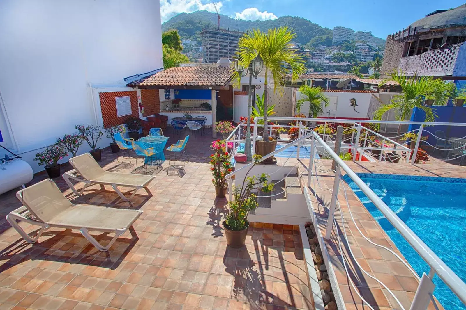Balcony/Terrace, Pool View in La Iguana Vallarta LGBT - Romantic Zone - Party Clubbing Street