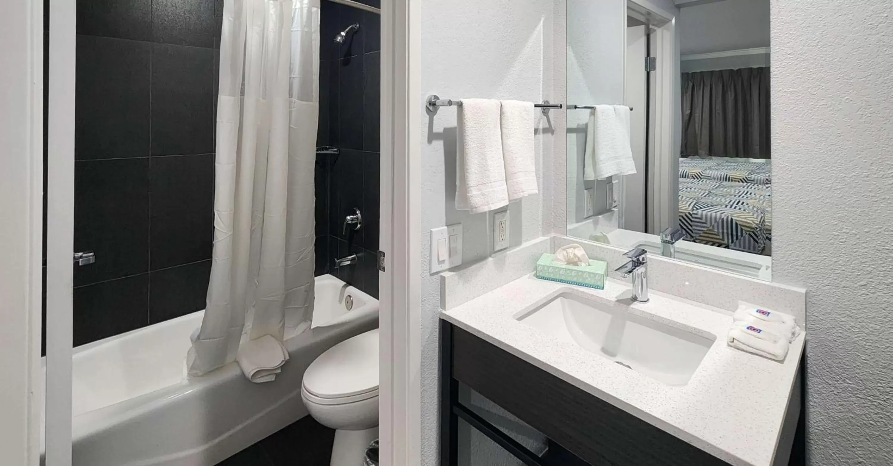 Bathroom in Studio 6 Suites San Ysidro CA San Diego South Bay