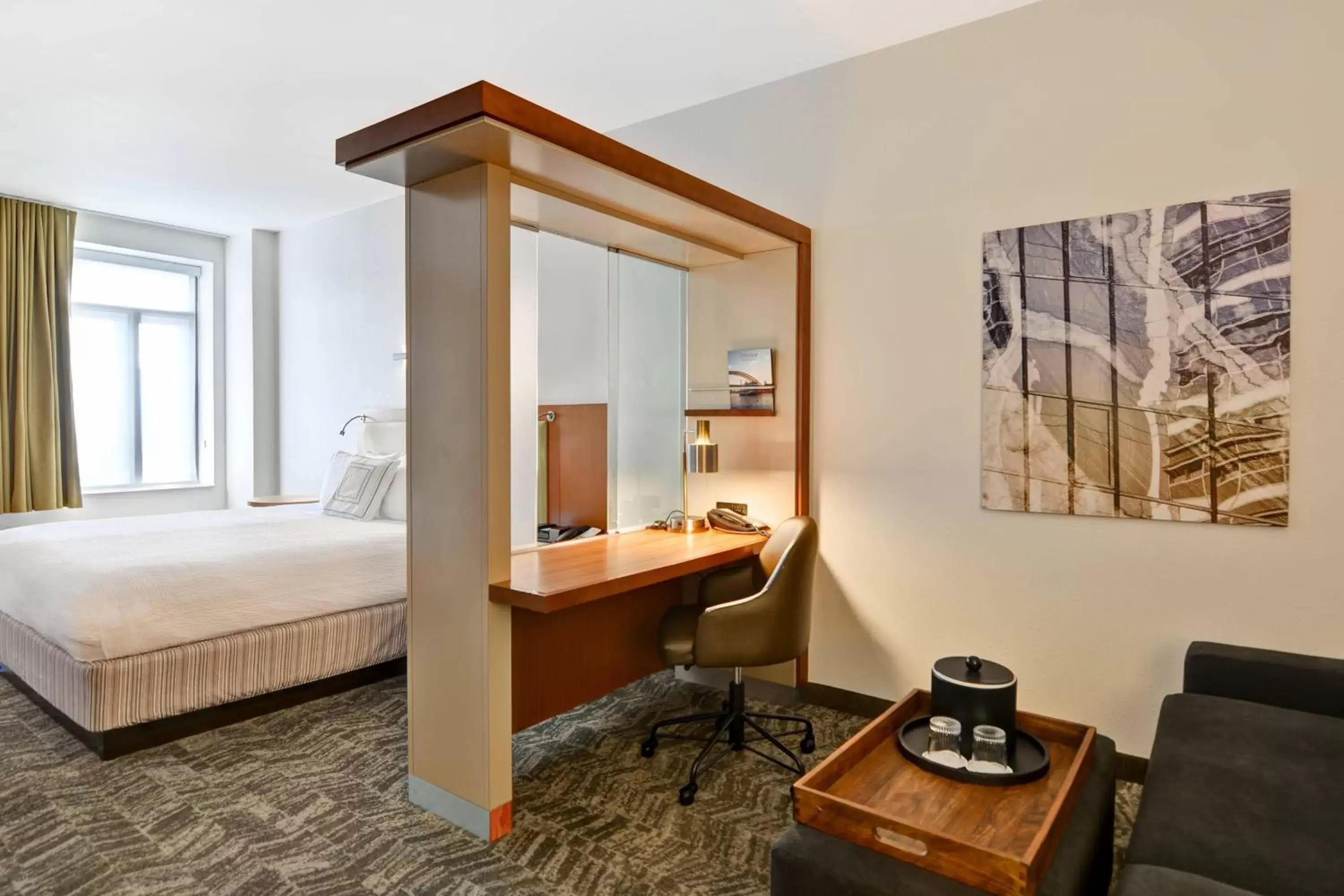 Photo of the whole room, Bed in SpringHill Suites by Marriott Cincinnati Midtown