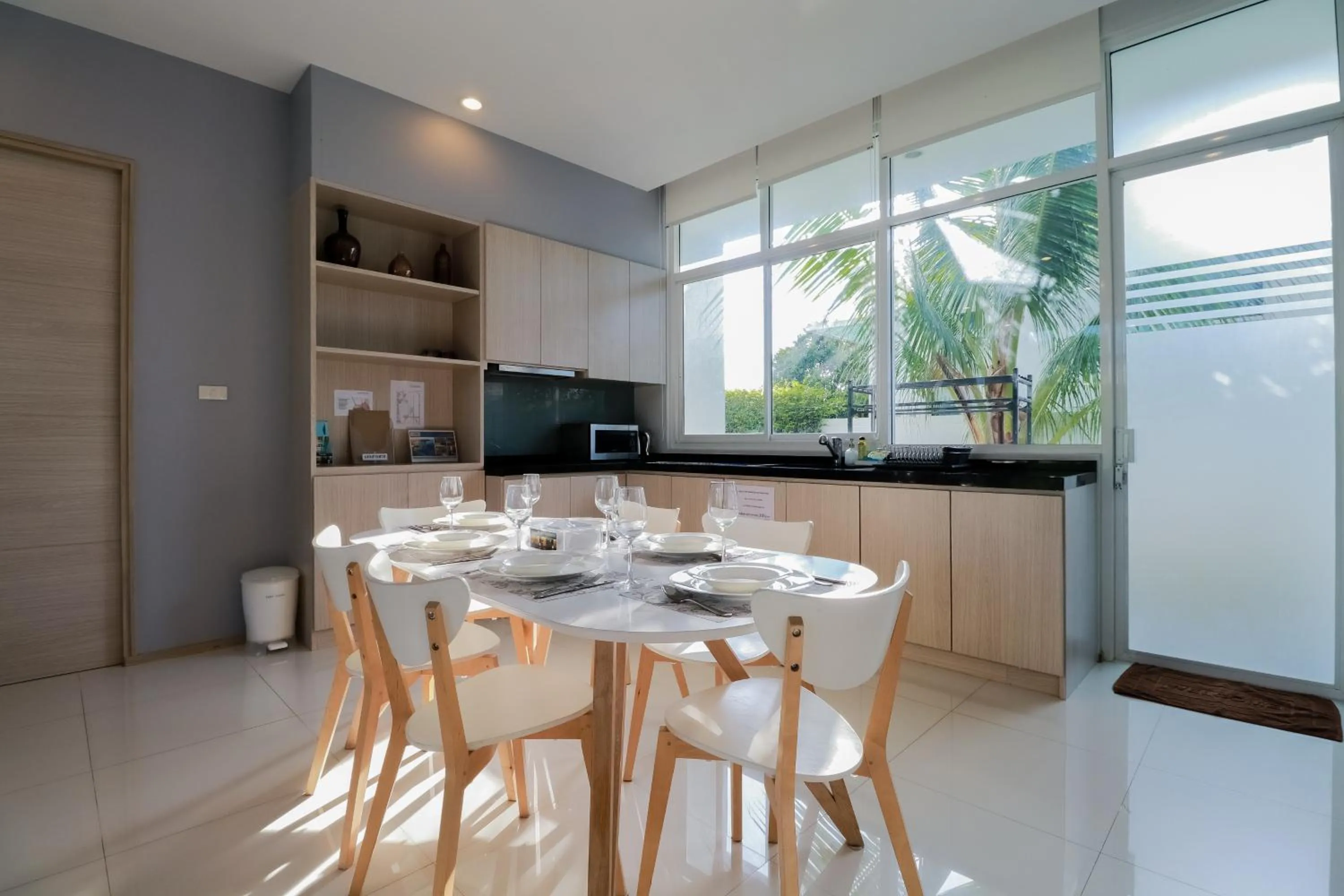 Kitchen or kitchenette in Chaum Haus Pool Villas