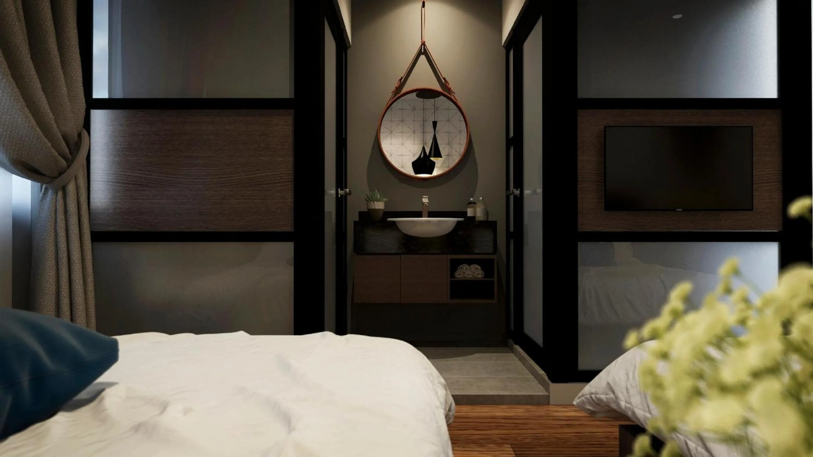 Bathroom, Bed in The Square Hotel