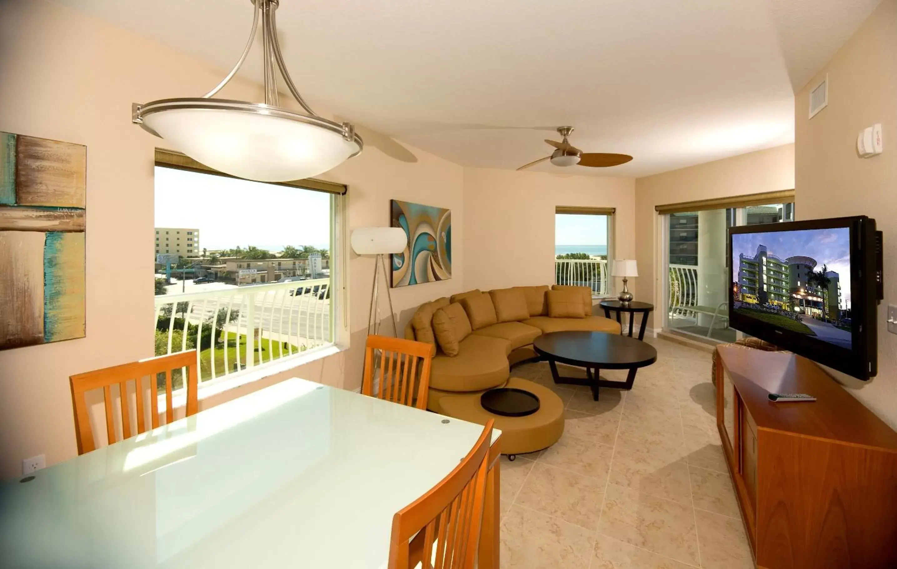 Living room in Crystal Palms Beach Resort