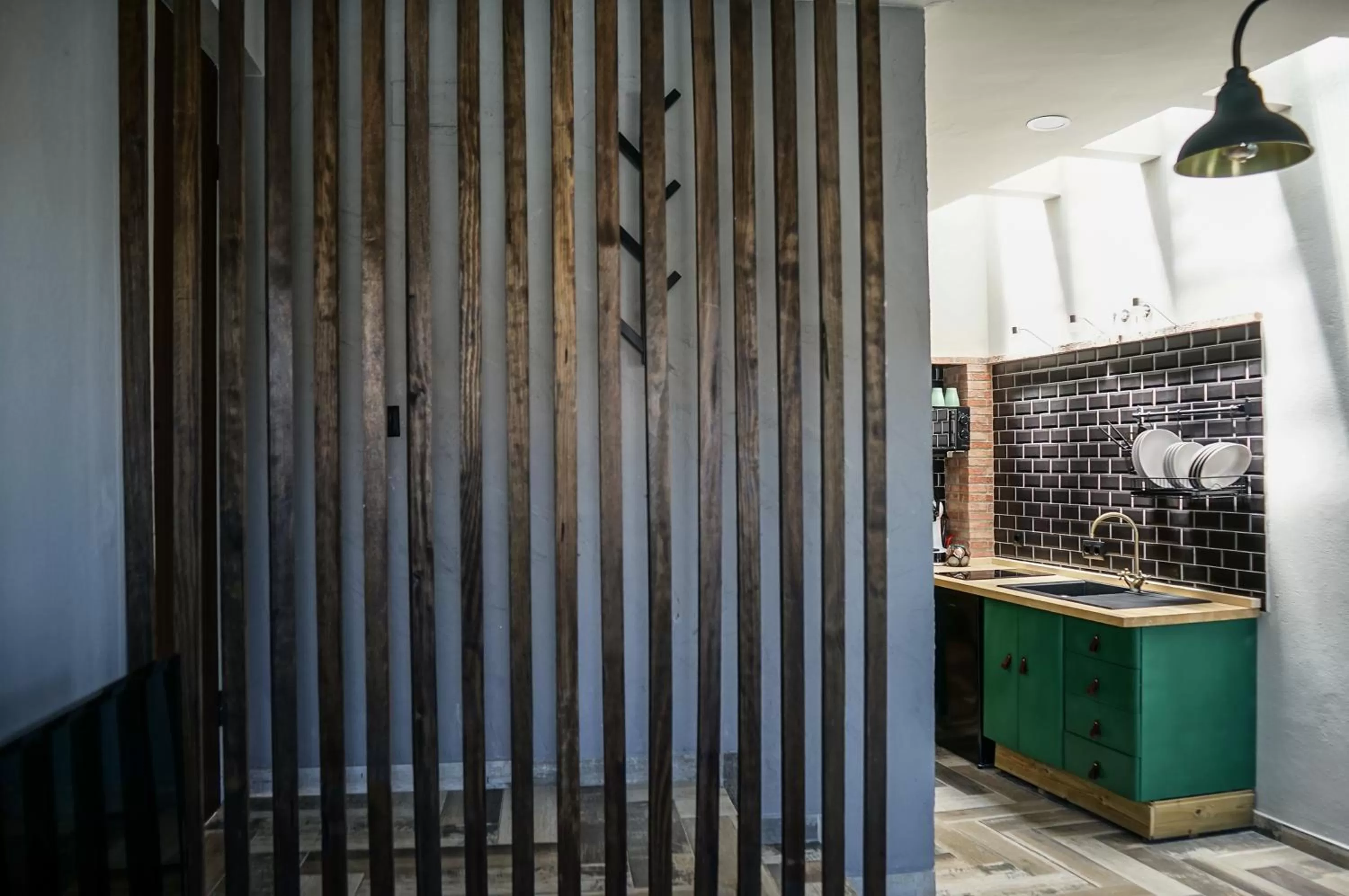 Kitchen or kitchenette in Hotel Posada de las Cuevas