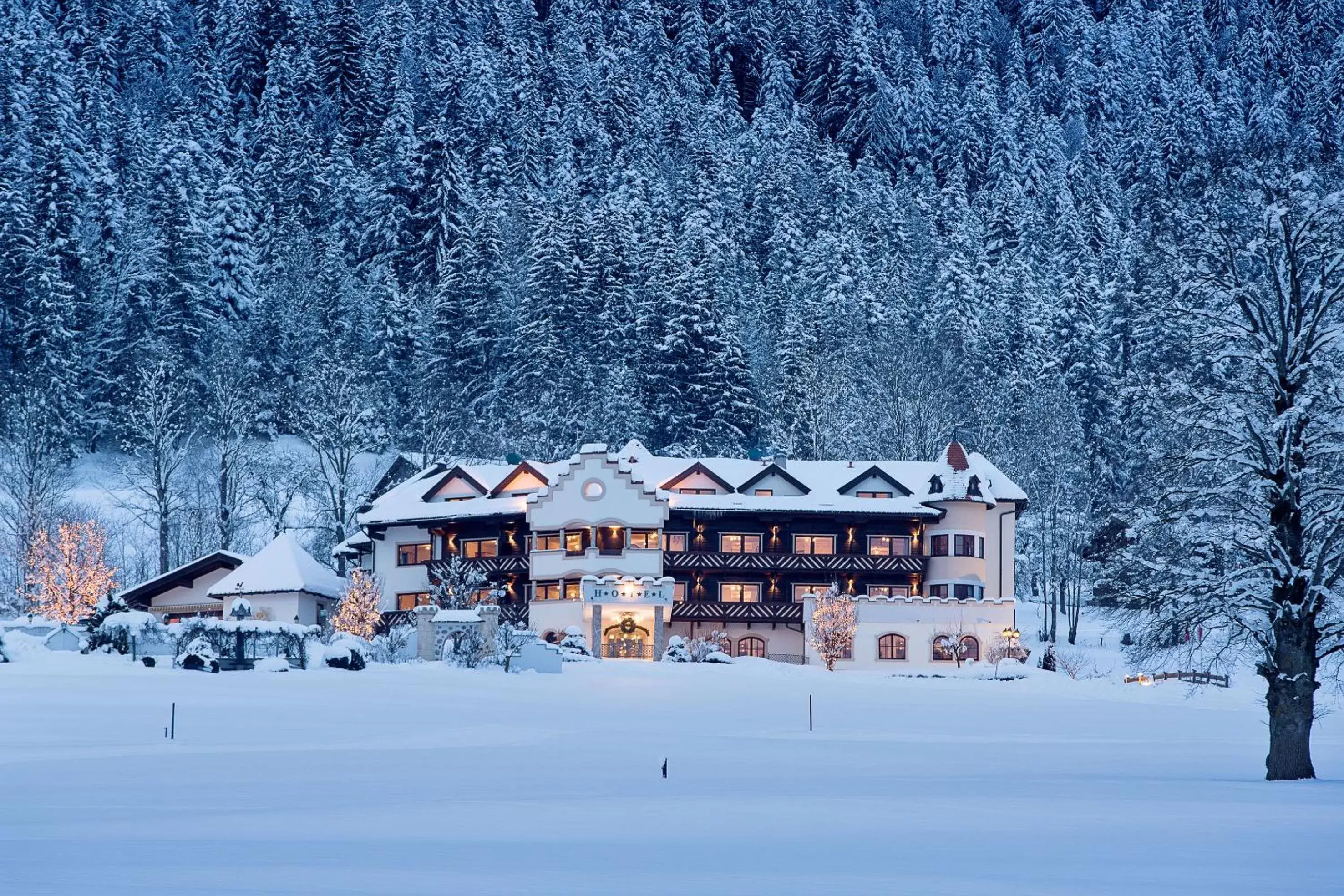 Property building, Winter in Hotel AlpenSchlössl