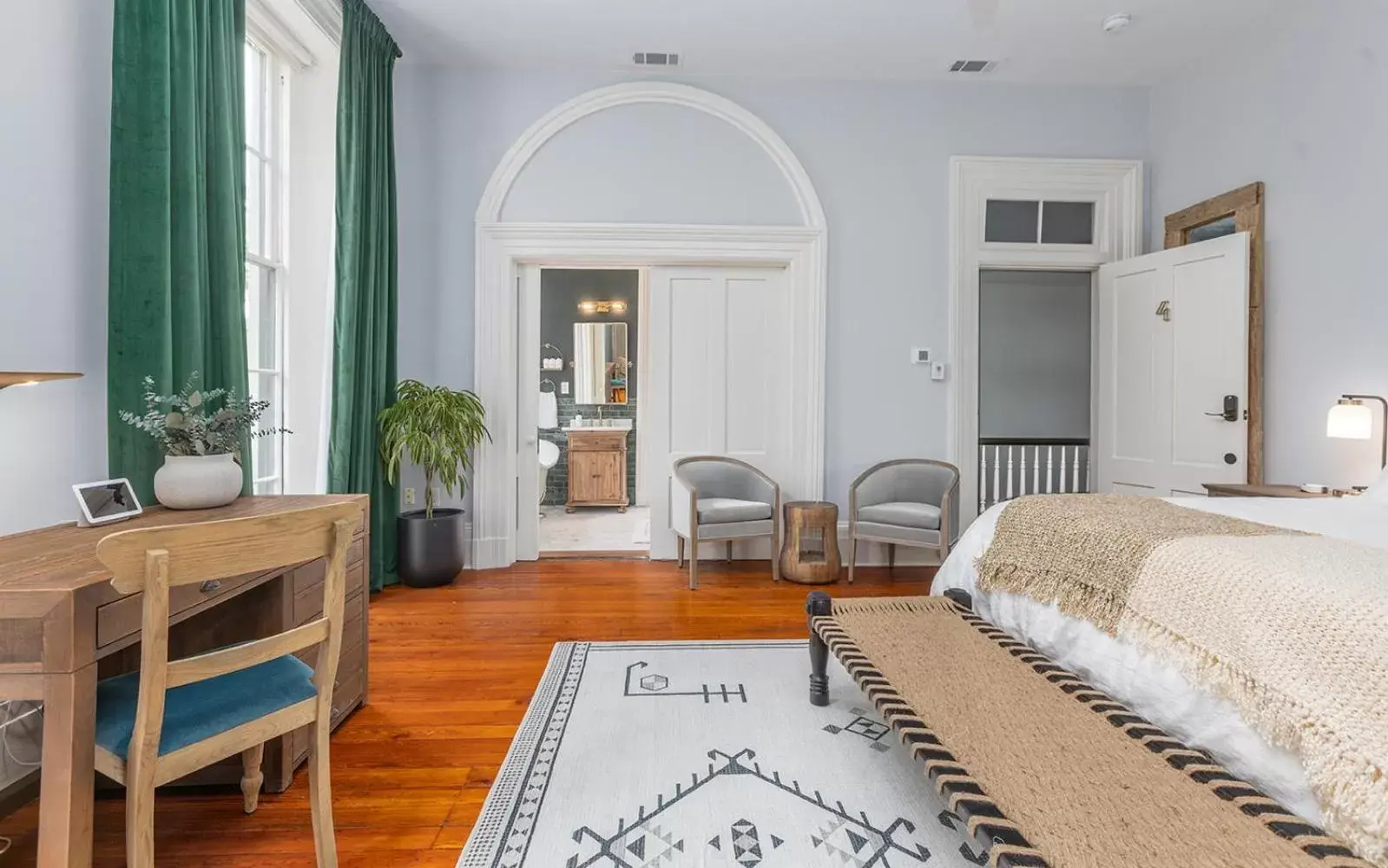 Bed, Seating Area in Bellwether House