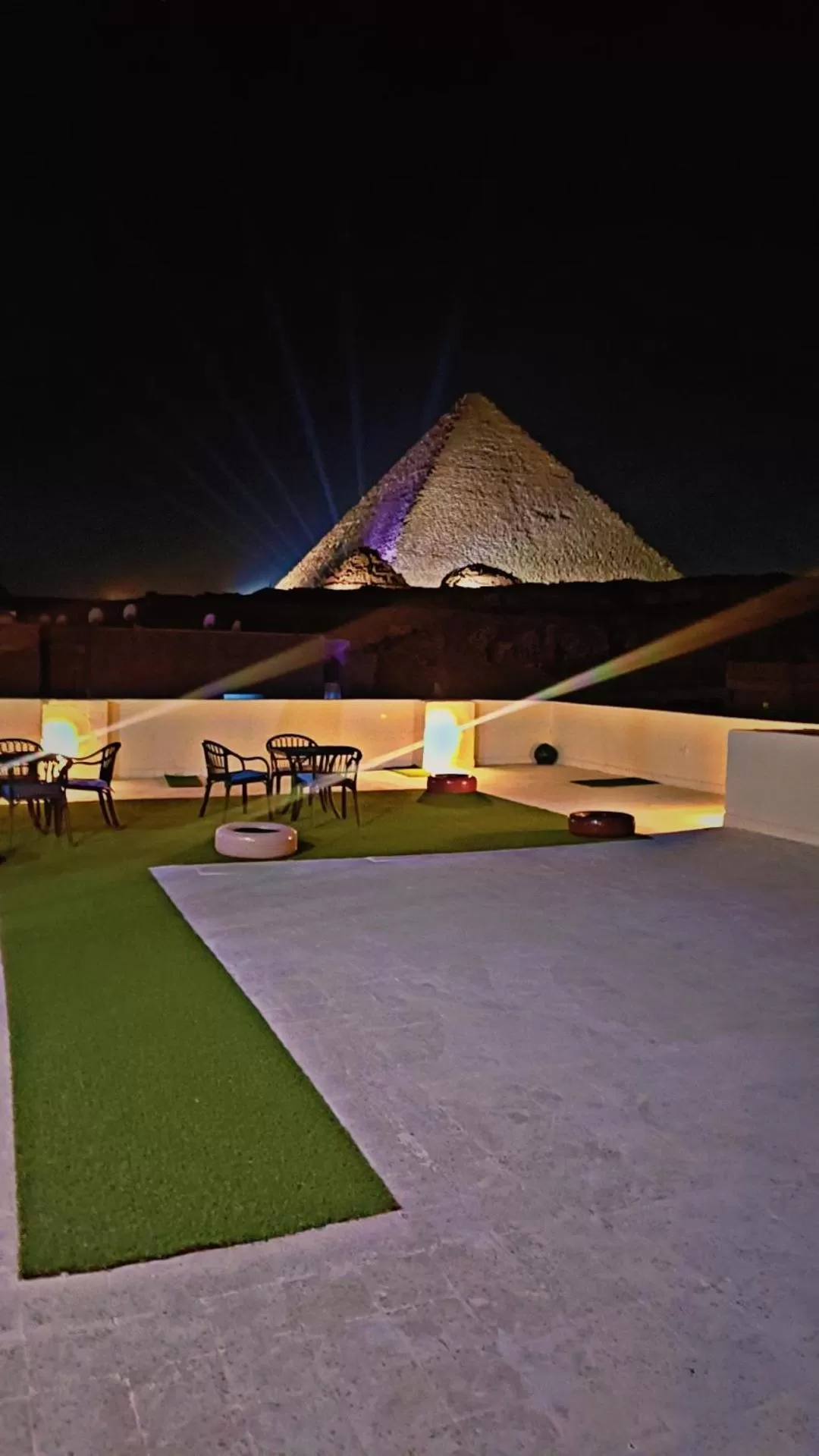 Night in Solima Pyramids View
