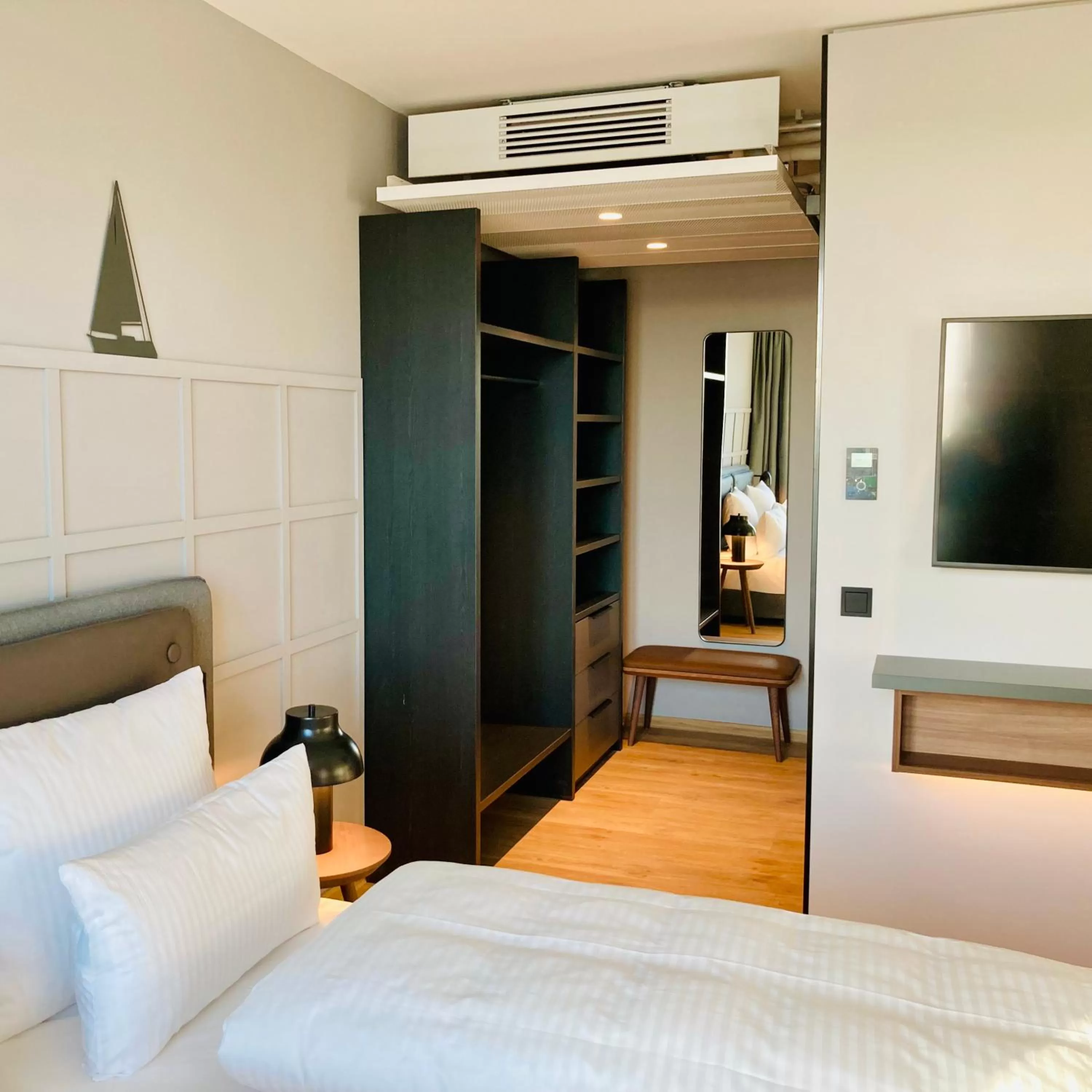 wardrobe, Bed in unique by ATLANTIC Hotels Kiel