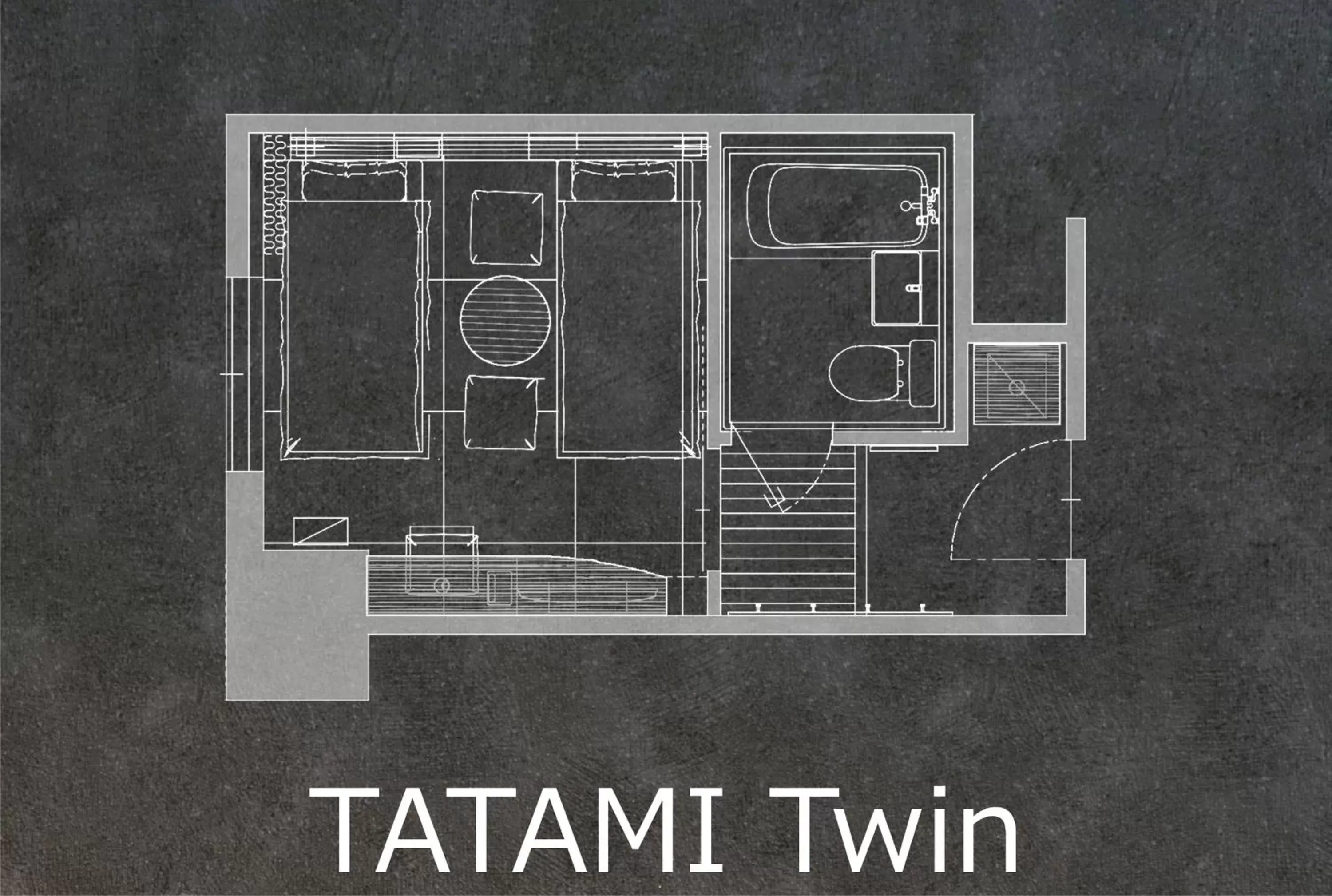 Photo of the whole room, Floor Plan in Hotel Torifito Otaru Canal