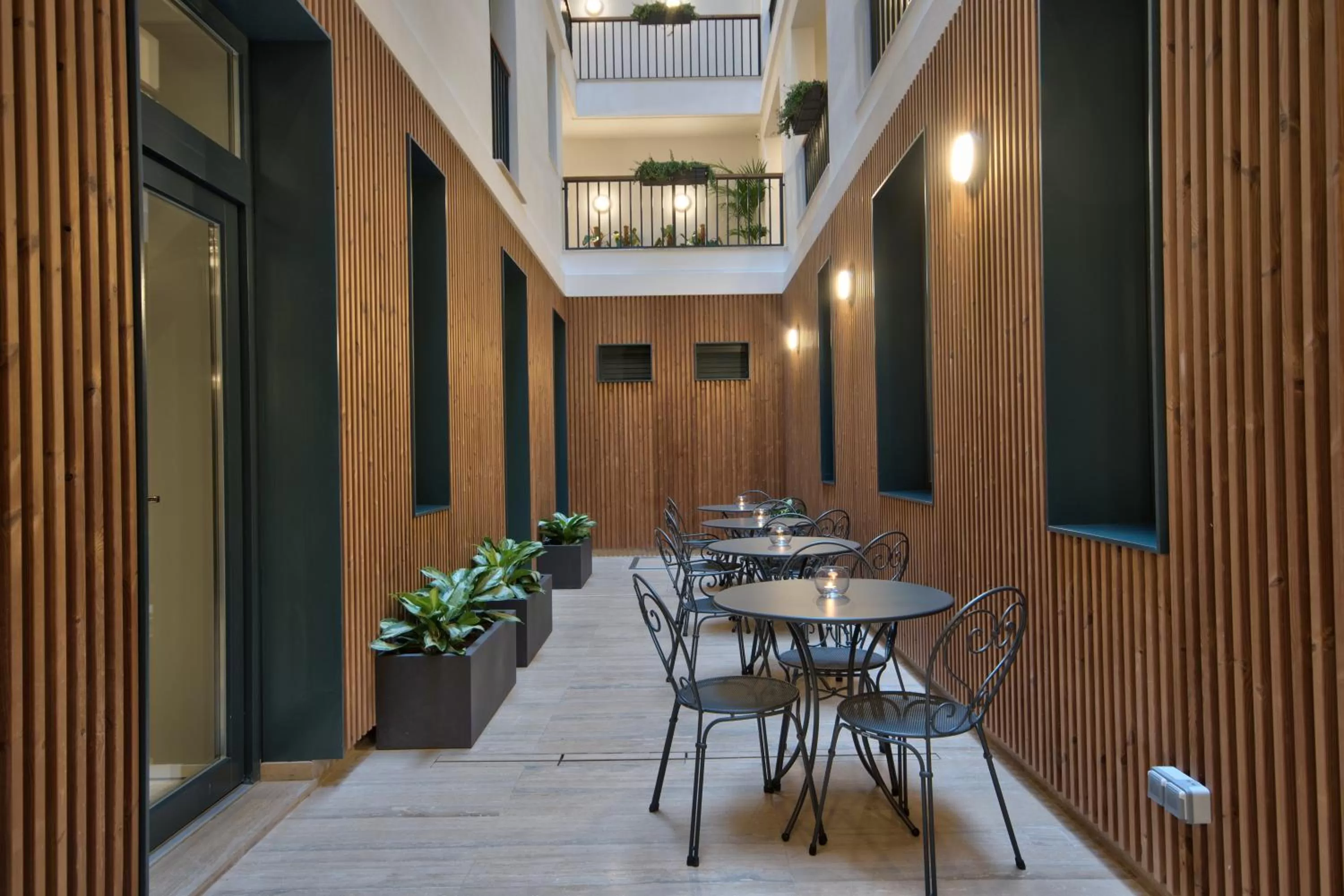 Patio in La Falconeria Hotel