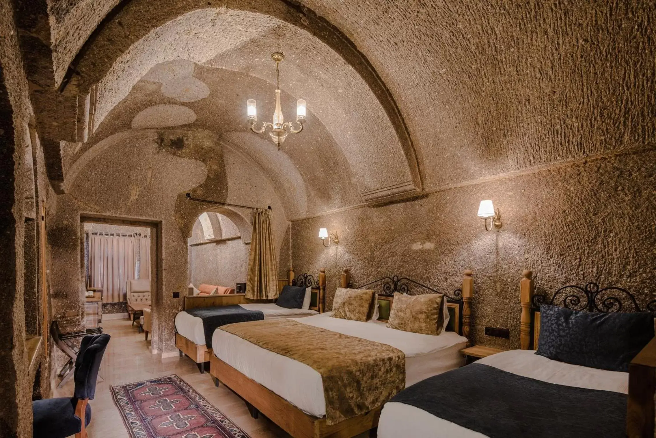 Bed in Lunar Cappadocia Hotel