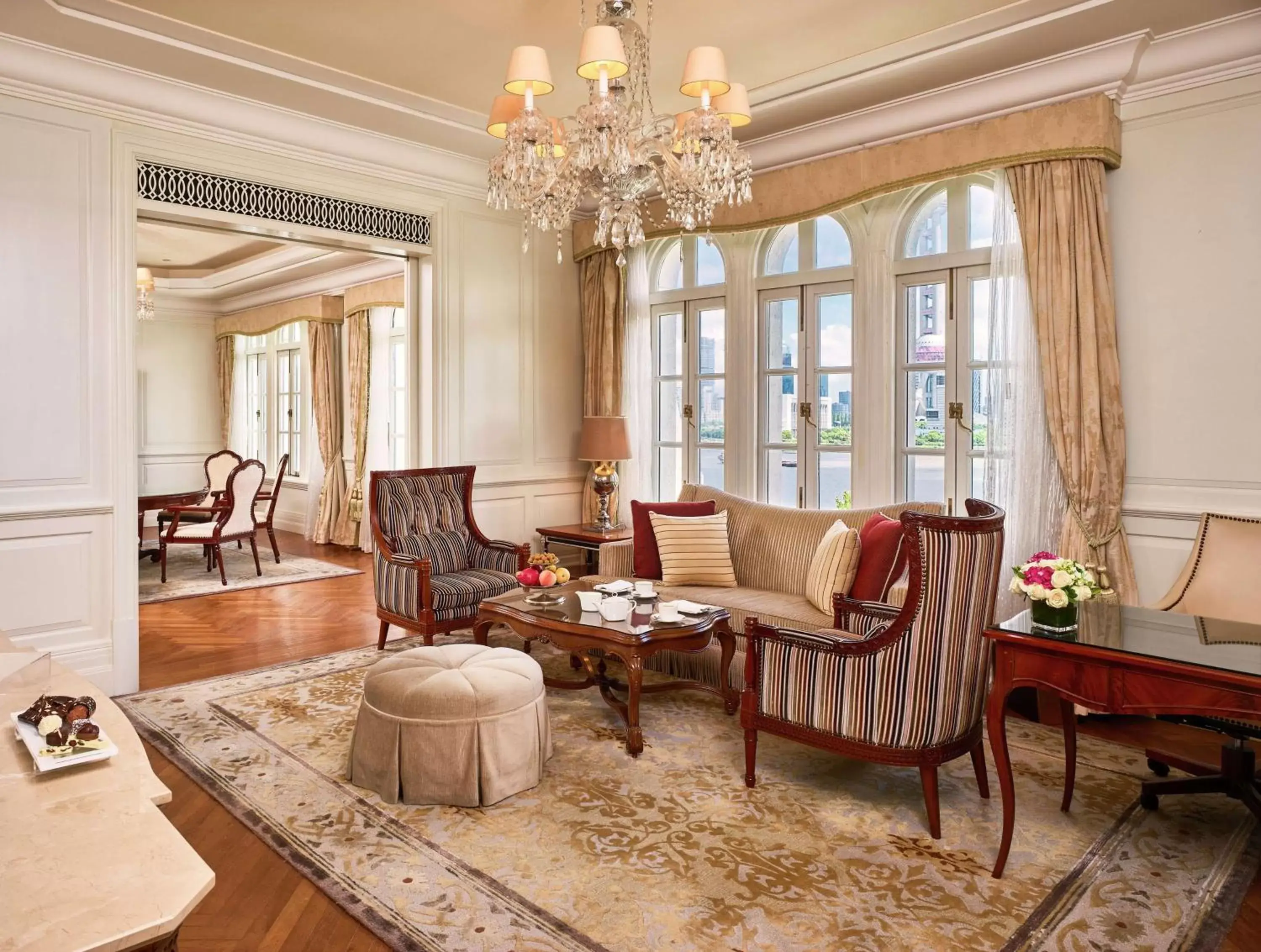 Living room, Seating Area in Waldorf Astoria Shanghai on the Bund