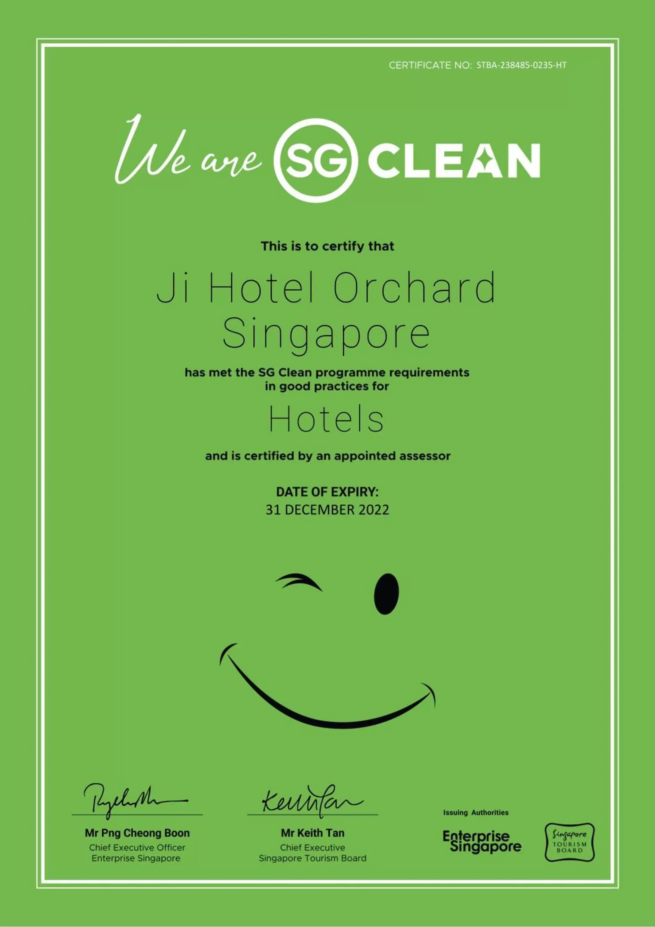 Logo/Certificate/Sign in Ji Hotel Orchard Singapore