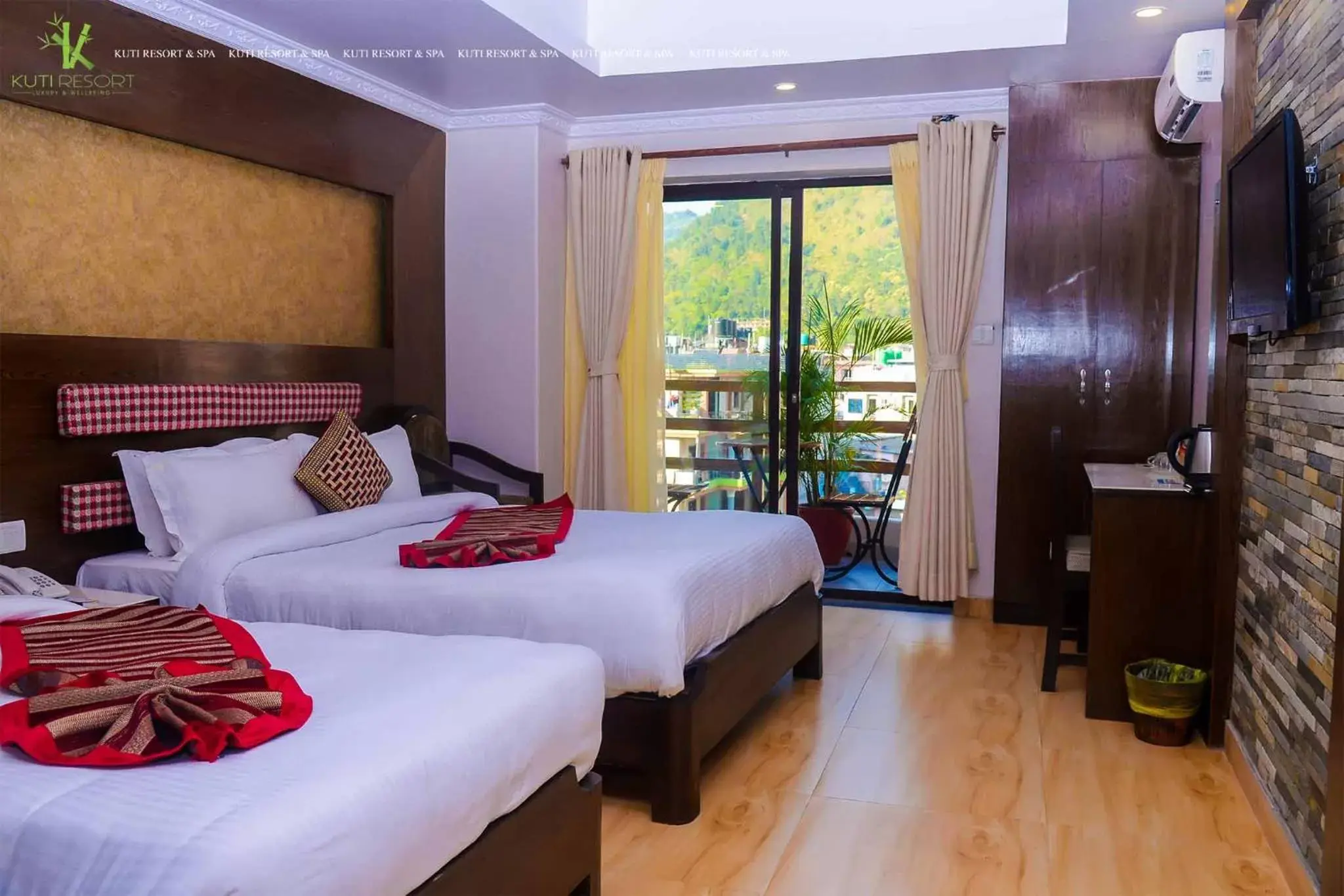 Bed in Kuti Resort & Spa