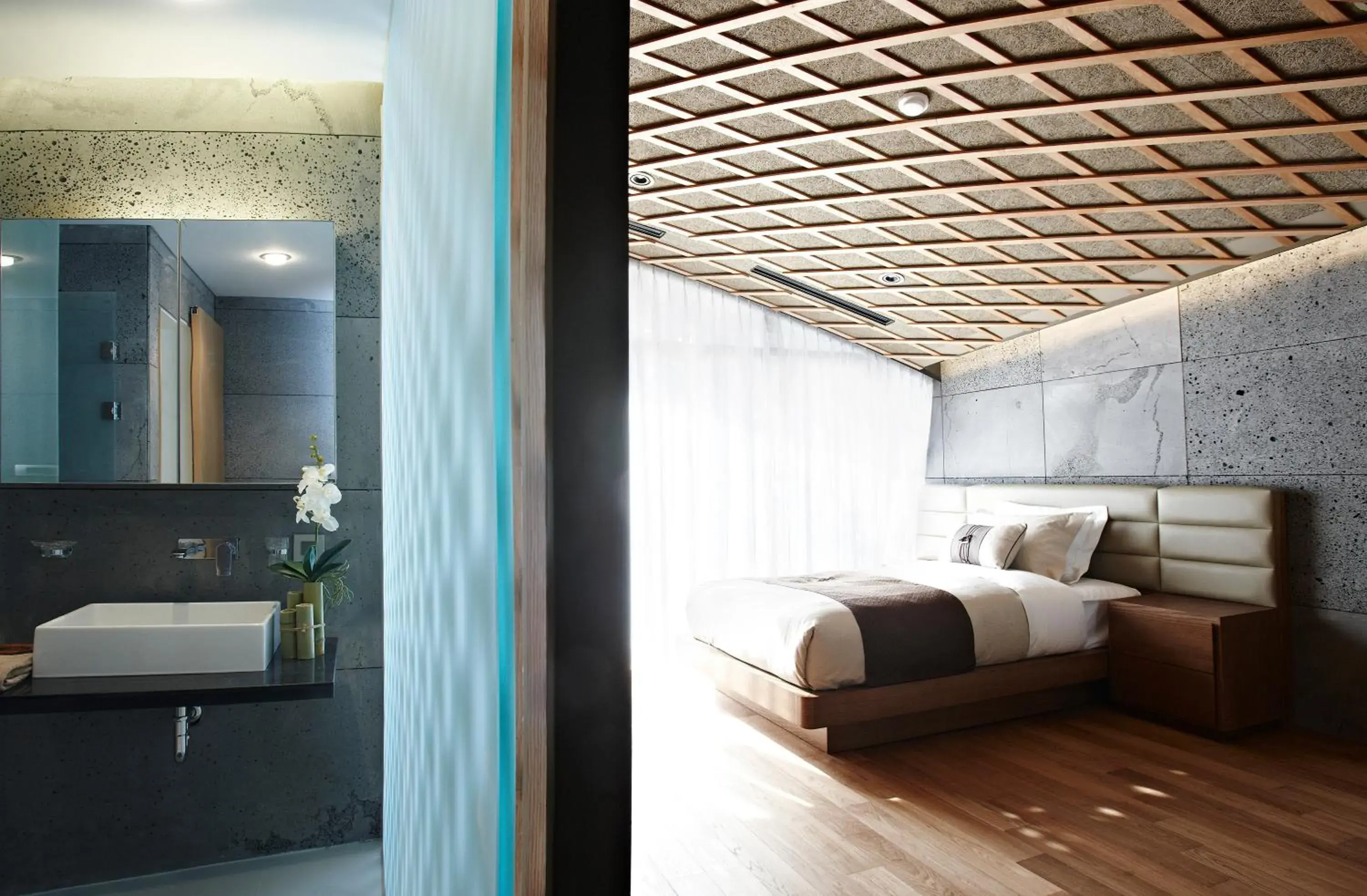 Bathroom, Bed in Lotte Resort Jeju Artvillas